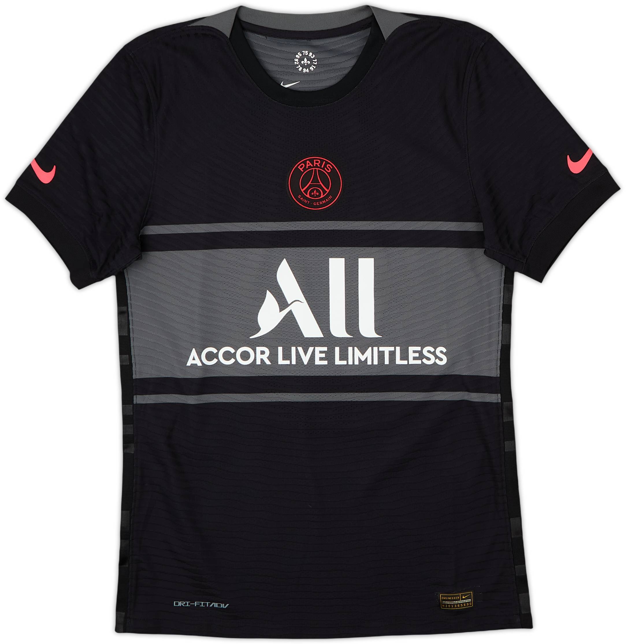 2021-22 Paris Saint-Germain Authentic Third Shirt Neymar Jr #10