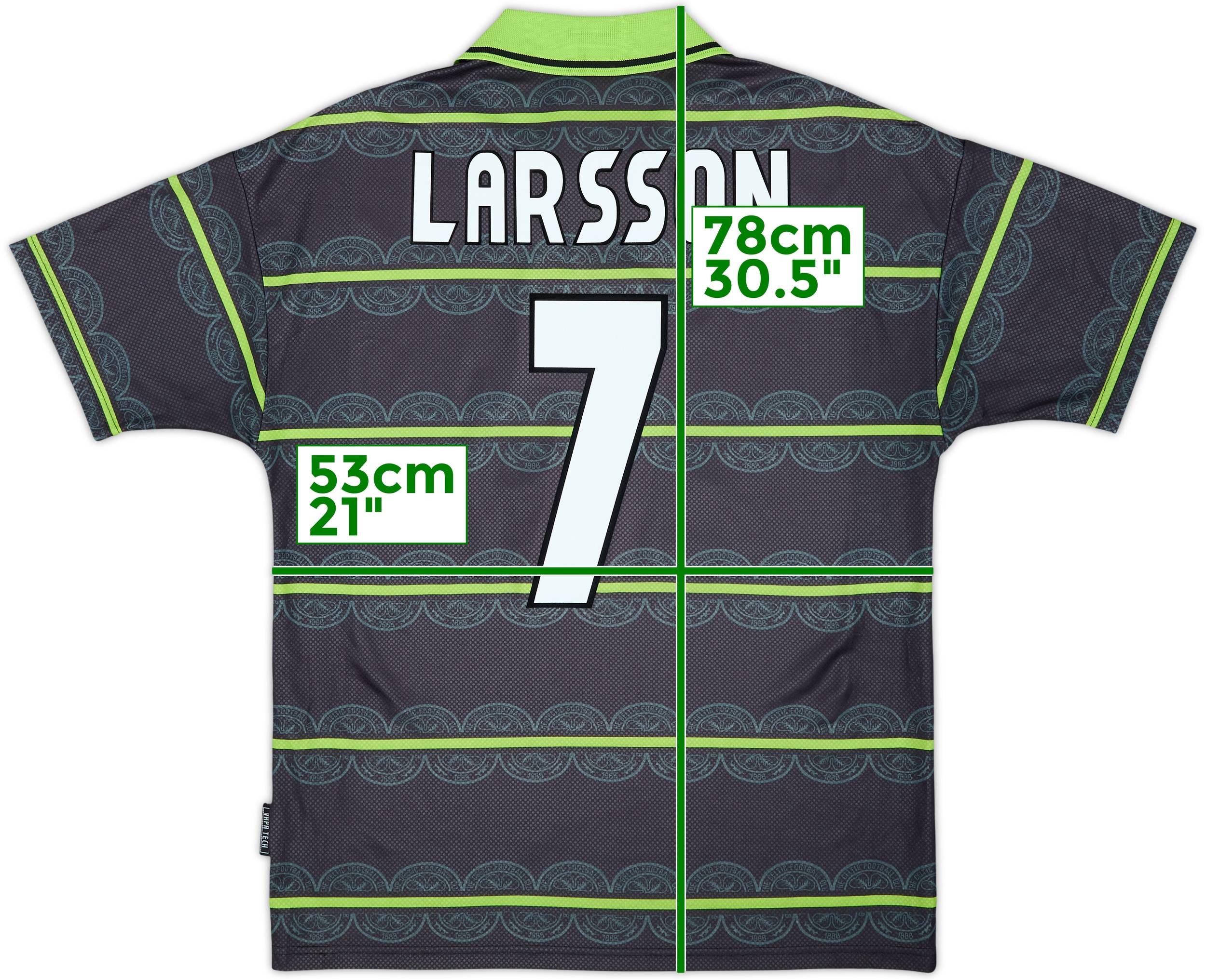 1998-99 Celtic Away Shirt Larsson #7 - 8/10 - (L)