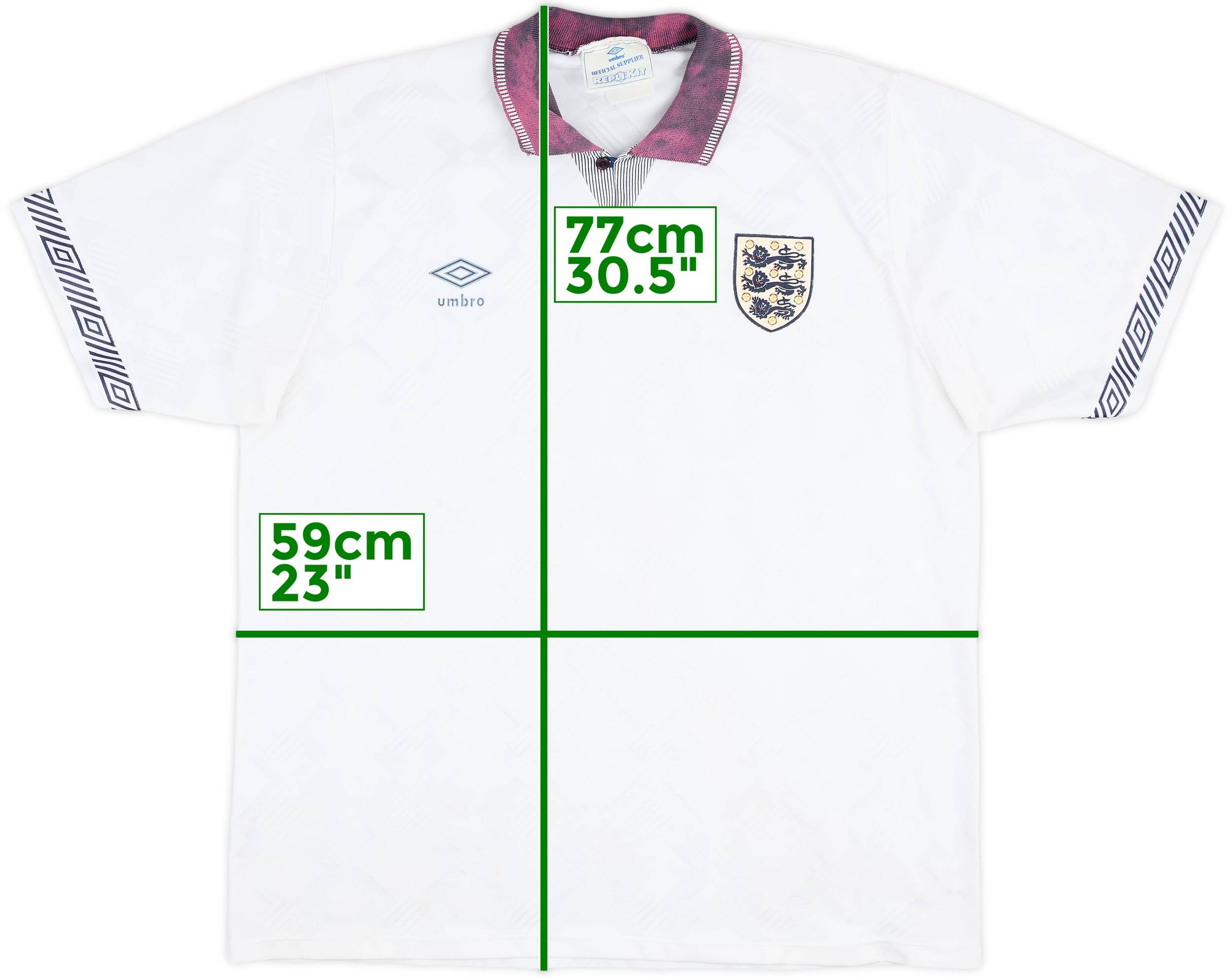 1990-92 England Home Shirt - 4/10 - (XXL)