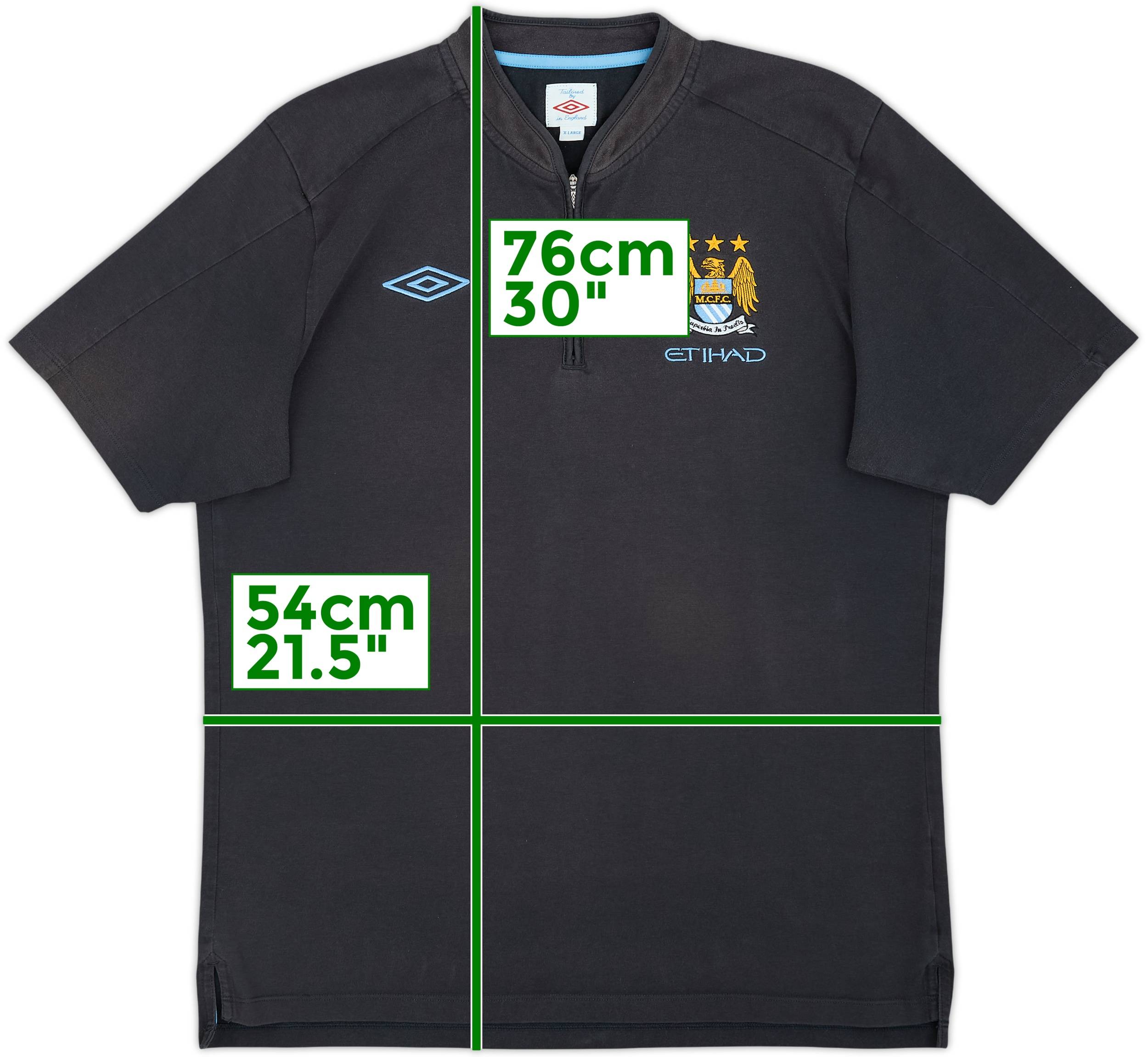 2011-12 Manchester City Umbro 1/4 Zip Polo Shirt - 6/10 - (XL)