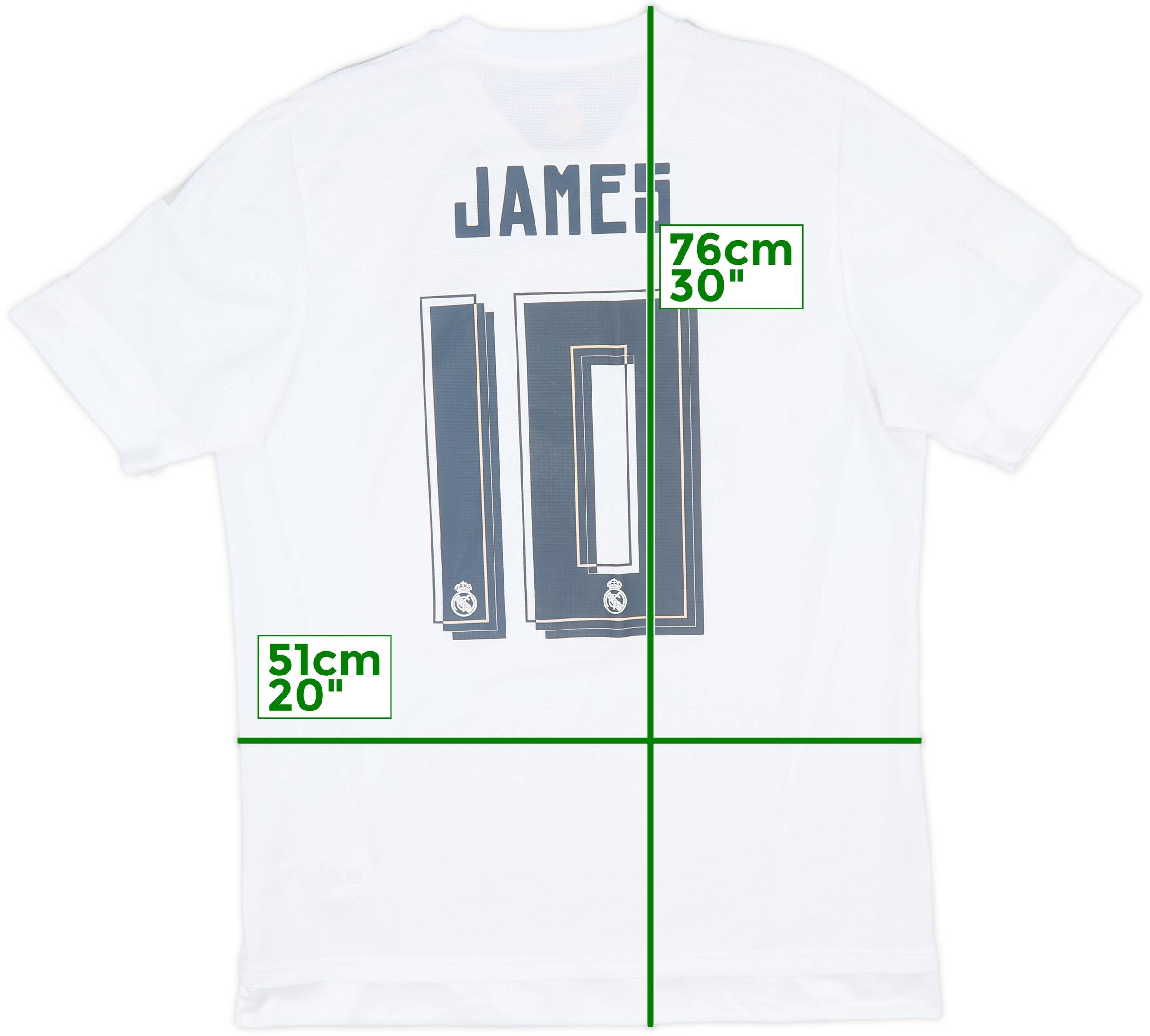 2015-16 Real Madrid Home Shirt James #10 - 6/10 - (L)