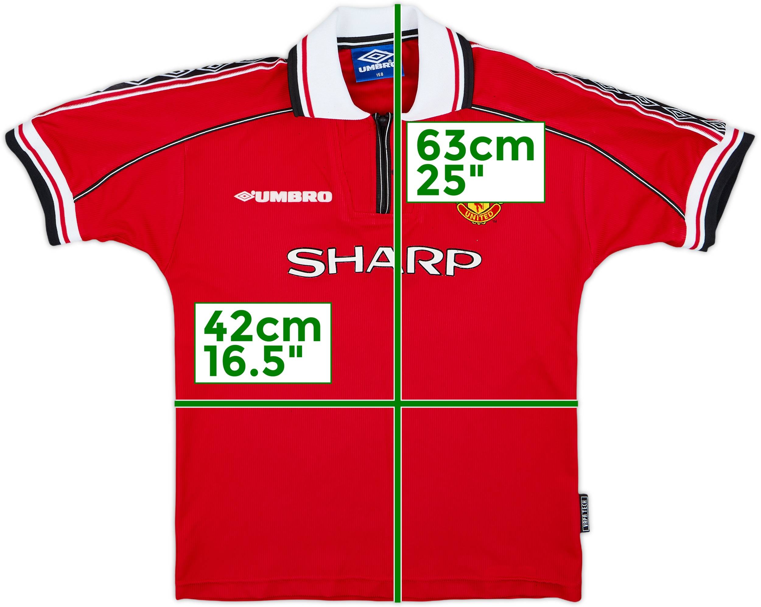 1998-00 Manchester United Home Shirt - 6/10 - (L.Boys)