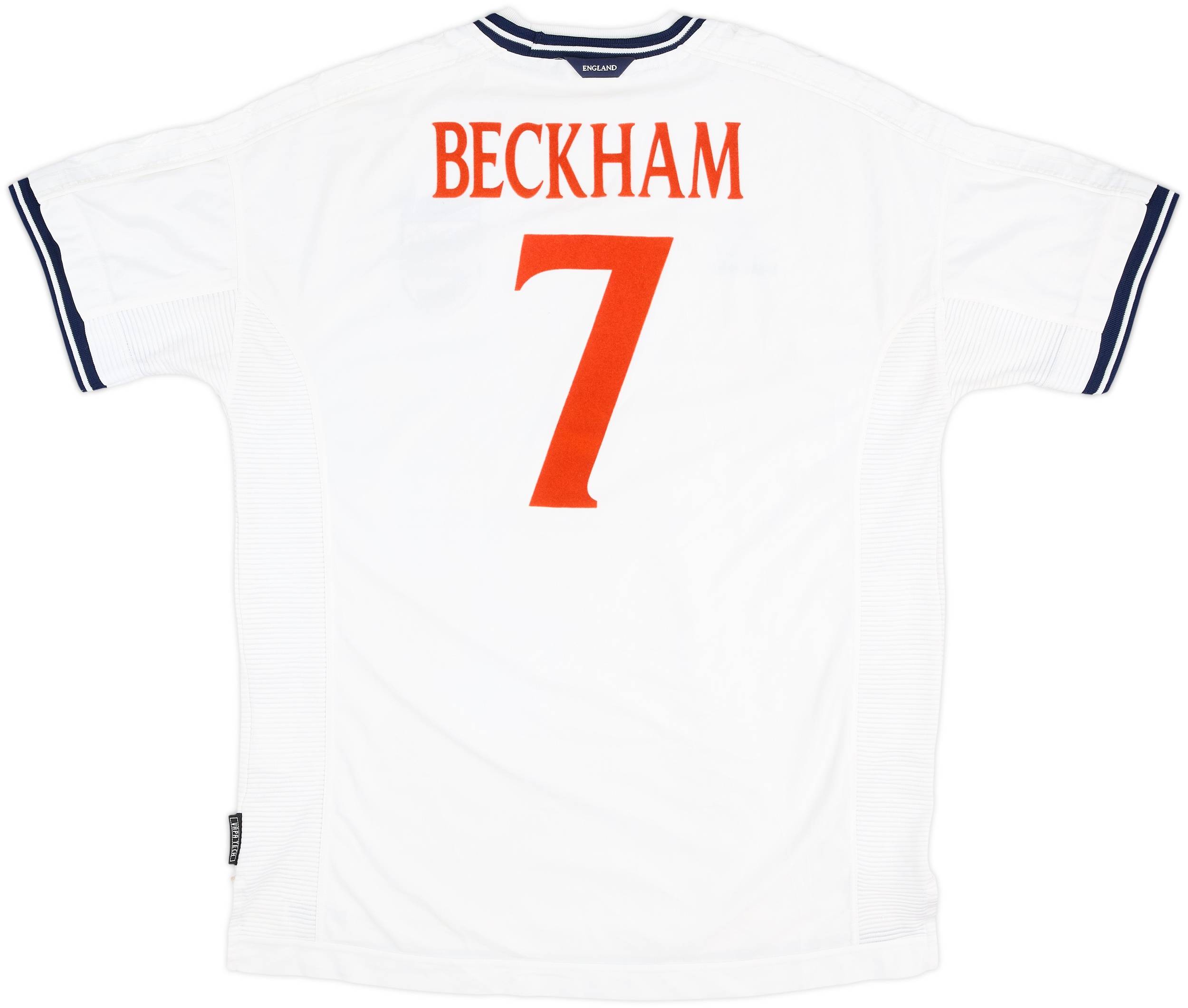 BECKHAM 7 ユニフォーム VAPA TECH PERFORMANCE 1999-01 England Home Shirt Beckham #7 - 6/10 - (XL)