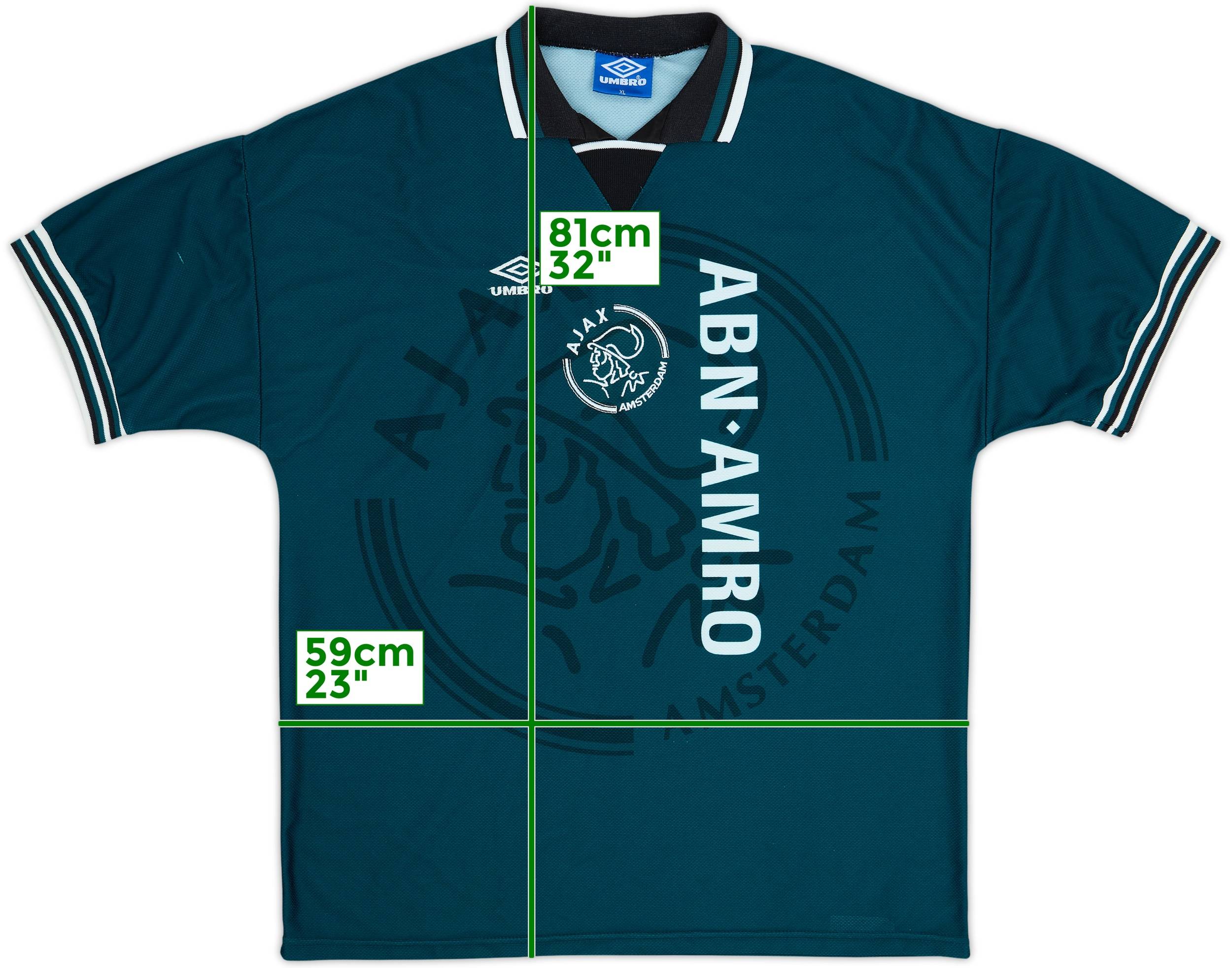 95-96シーズン Ajax アヤックス AWAY Umbro 1995-96 Ajax Away Shirt - 8/10 - (XL)