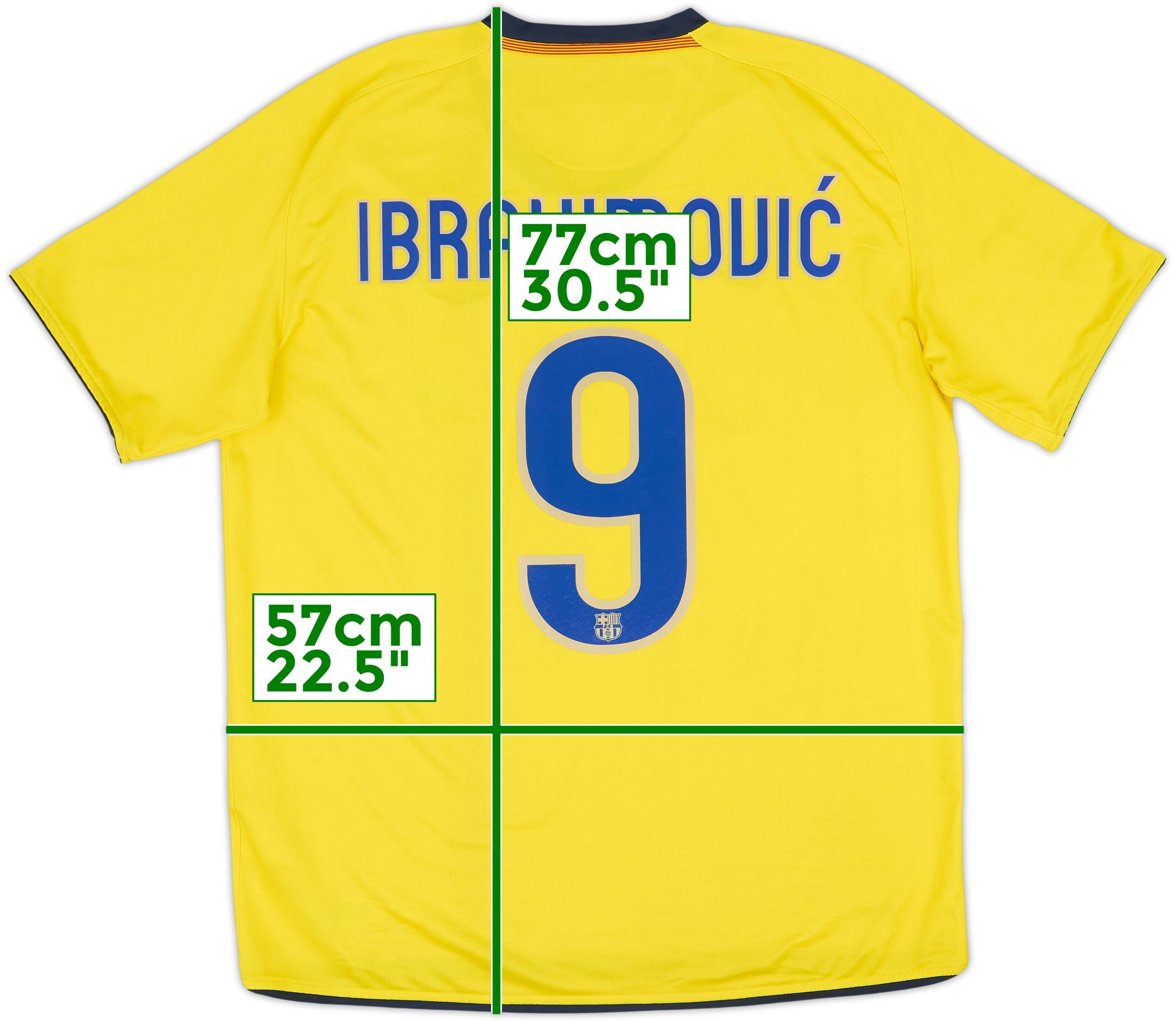 2008-10 Barcelona Away Shirt Ibrahimovic #9 - 8/10 - (L)