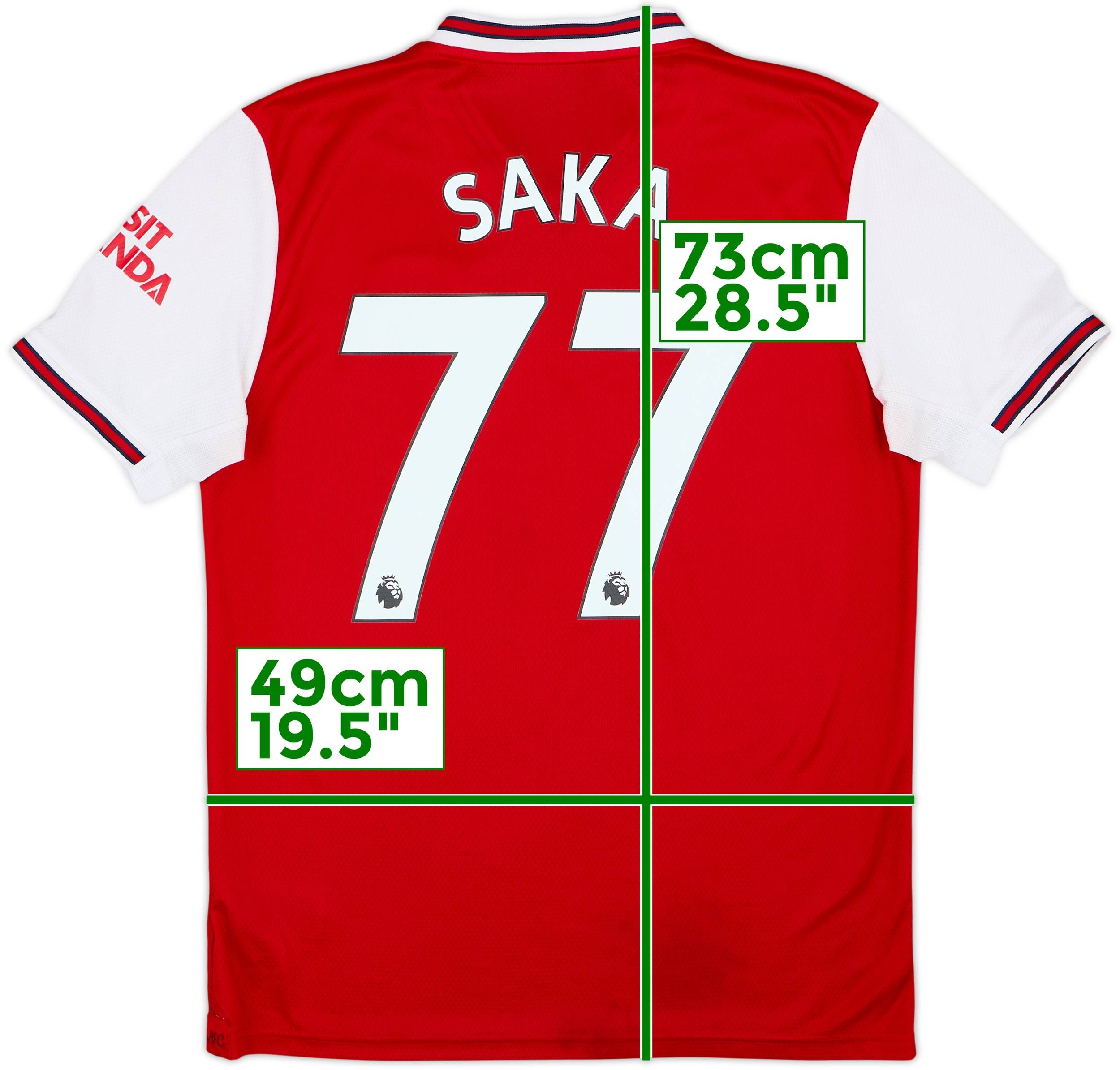 アーセナル19/20 ユニフォーム 77 saka サカ 2019-20 Arsenal Home Shirt Saka #77 - 5/10 - (M)