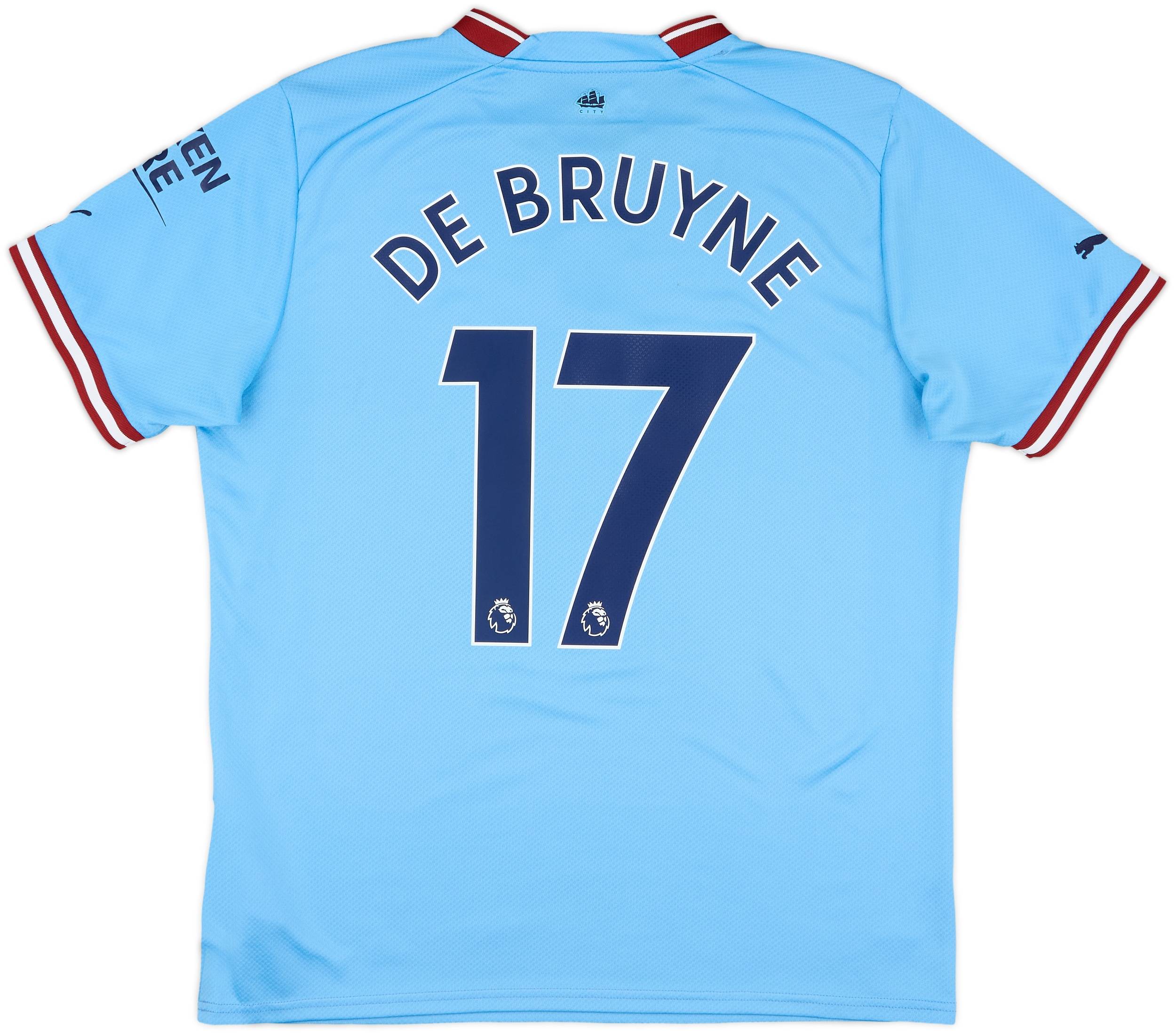 マンチェスター・シティ DE BRUYNE 17 シャツ 2022-23 Manchester City Home Shirt De Bruyne #17 - 8/10 - (L)