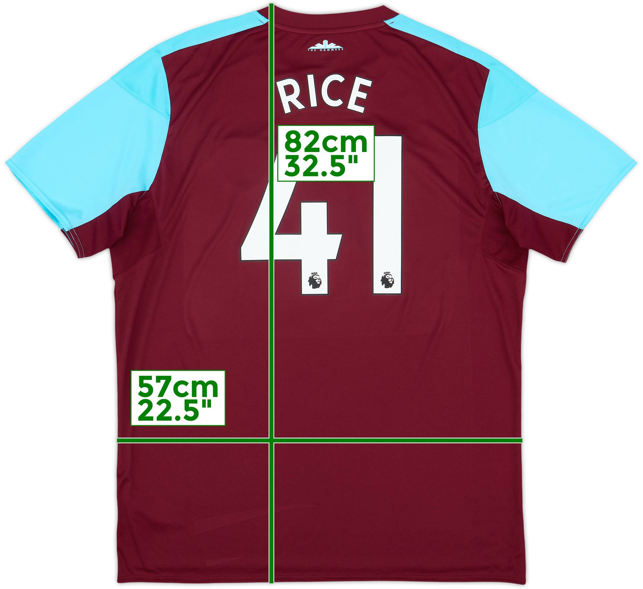2017-18 West Ham Home Shirt Rice #41 - 10/10 - (XXL)