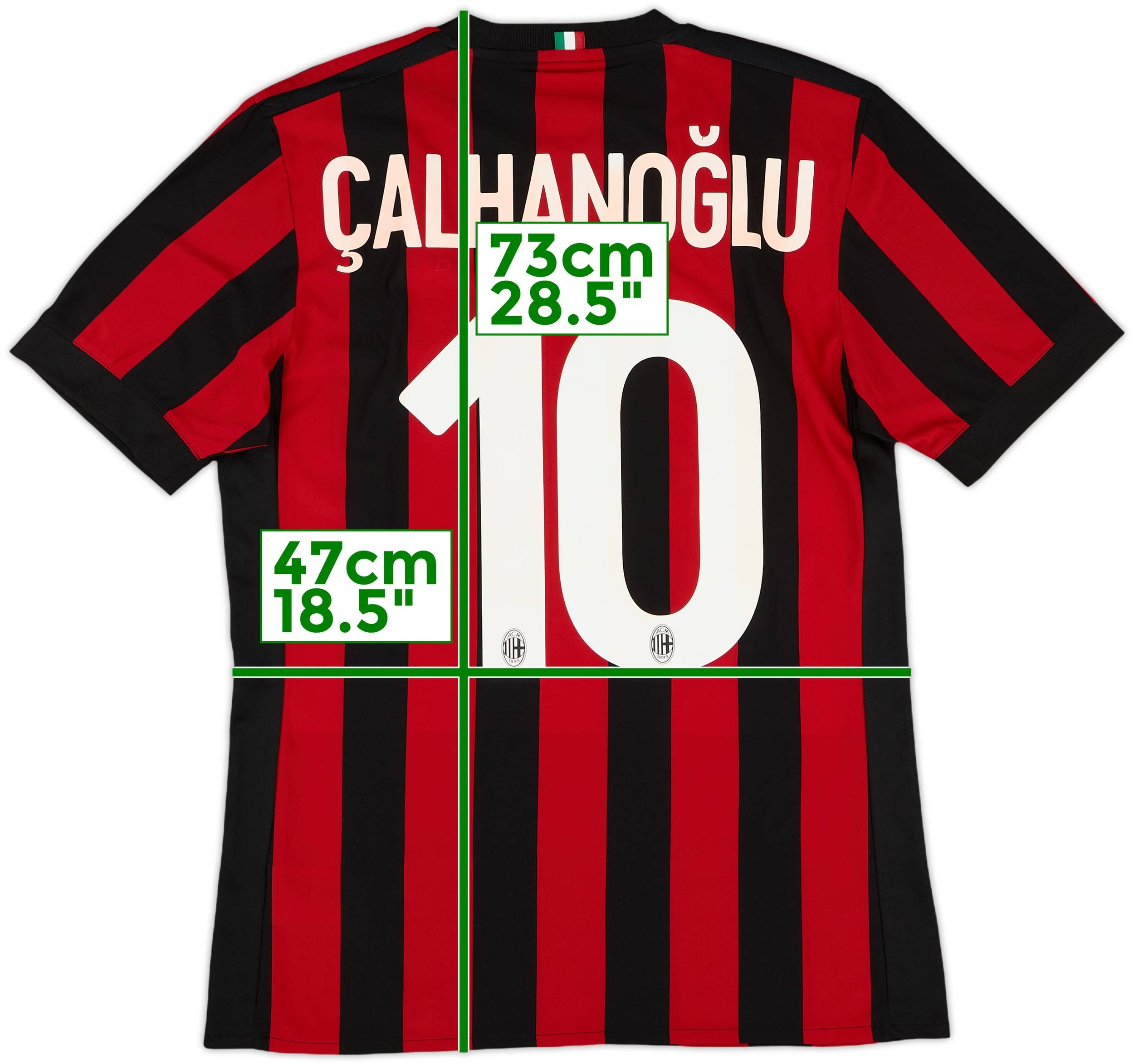 AC Milan Calhanoglu チャルハノール ミラン ユニフォーム 2017-18 AC Milan Home Shirt Calhanoglu #10 - 7/10 - (S)