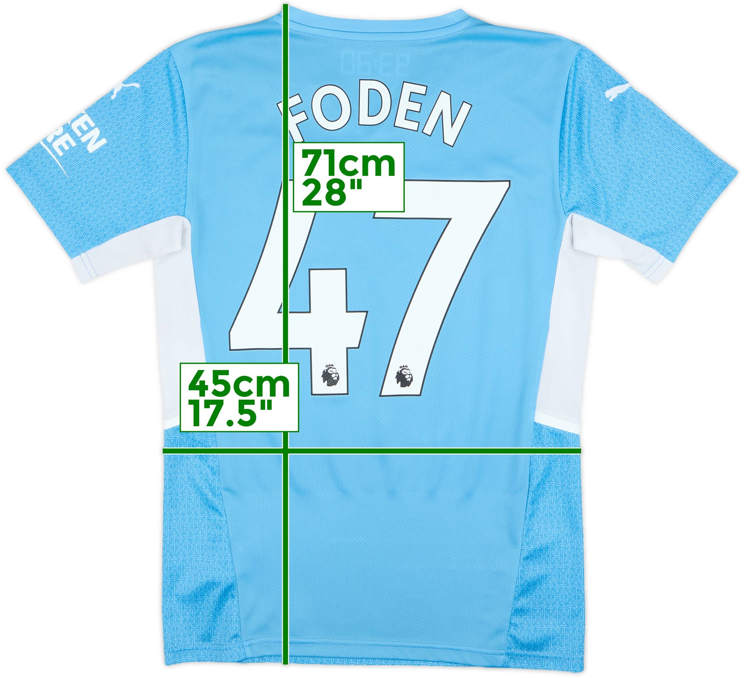 2021-22 Manchester City Home Shirt Foden #47 - 7/10 - (S)