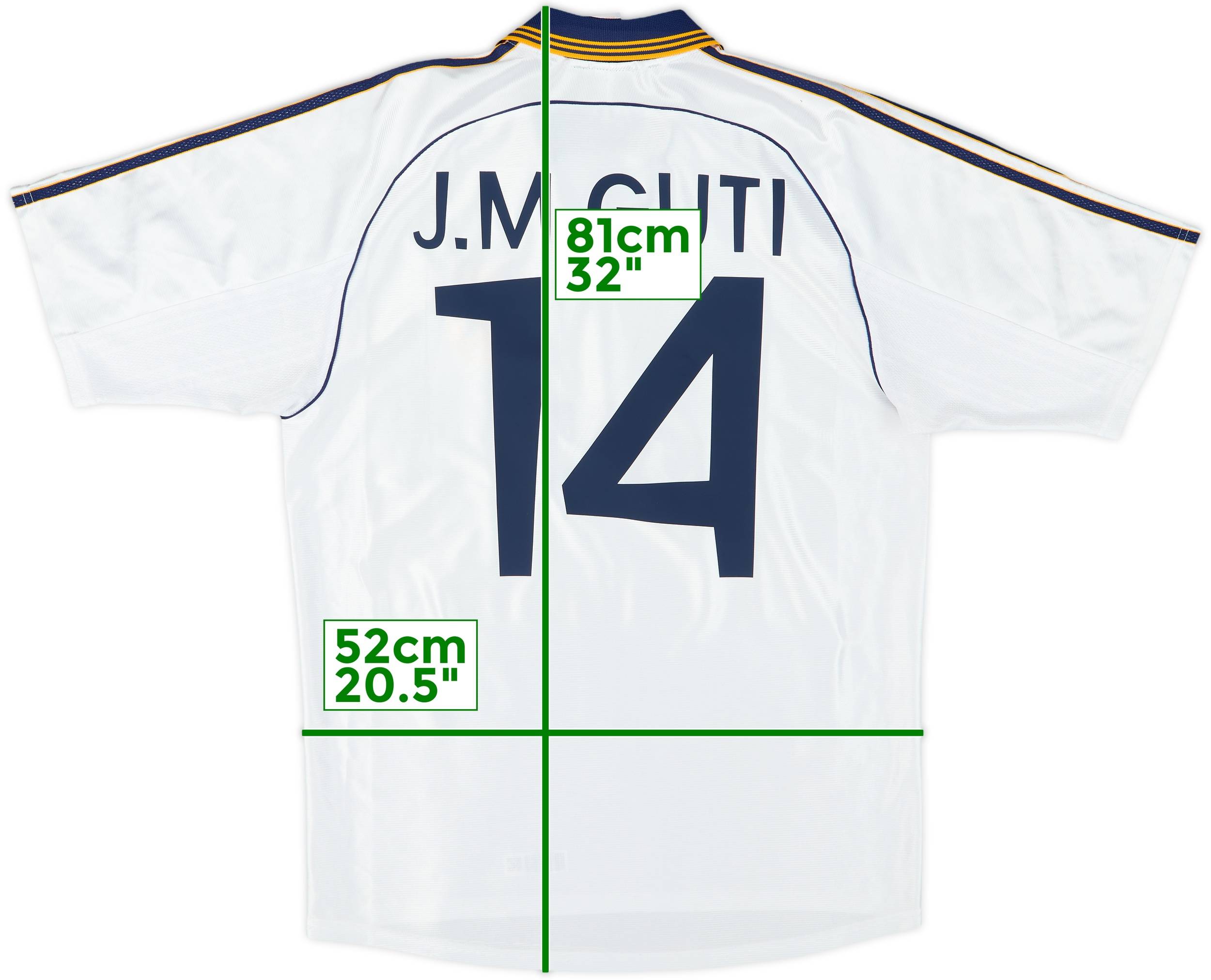 1998-00 Real Madrid Home Shirt J.M.Guti #14 - 9/10 - (M)