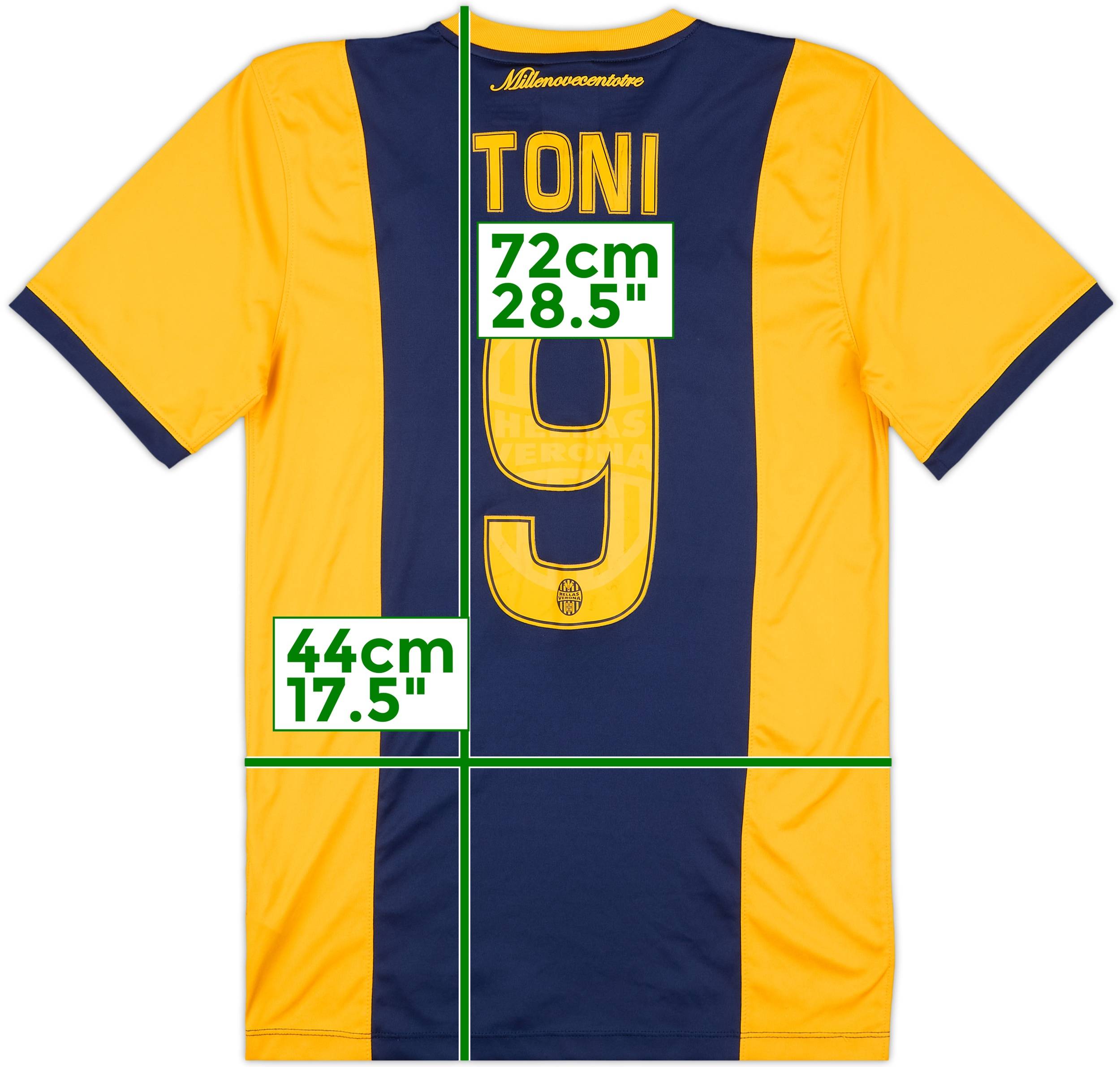 2014-15 Hellas Verona Home Shirt Toni #9 - 7/10 - (S), image size:2500x2383