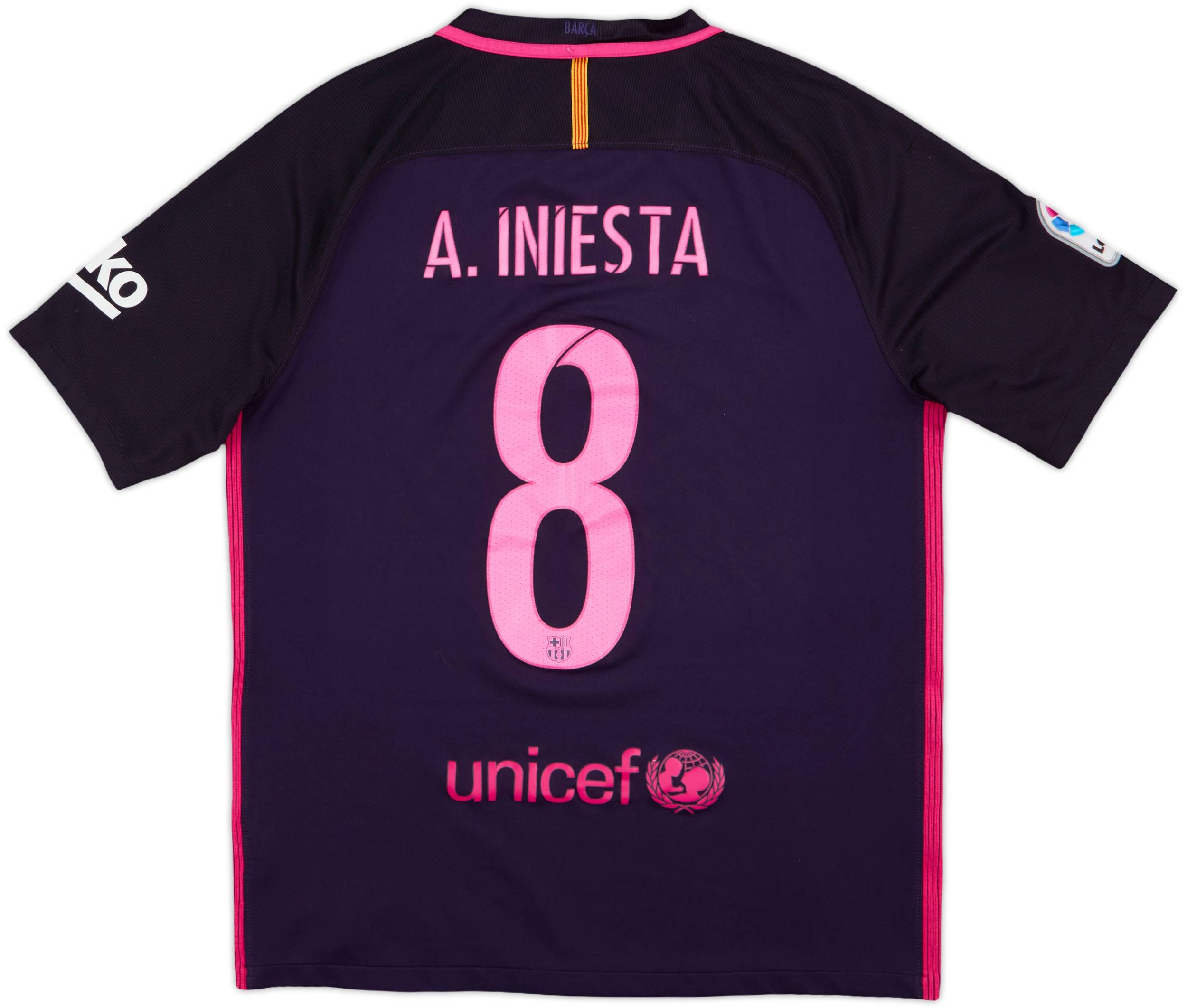 2016-17 Barcelona Away Shirt A. Iniesta #8 - 6/10 - (M)