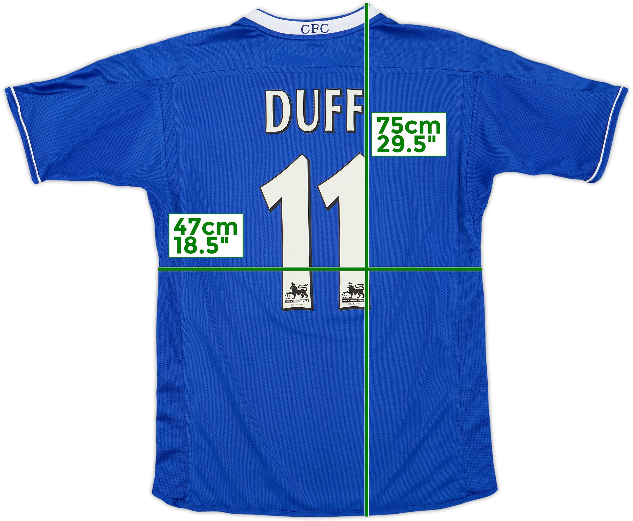 【希少】チェルシーFC サッカーユニフォーム DUFF 03-04 2003-05 Chelsea Home Shirt Duff #11 - 8/10 - (L)