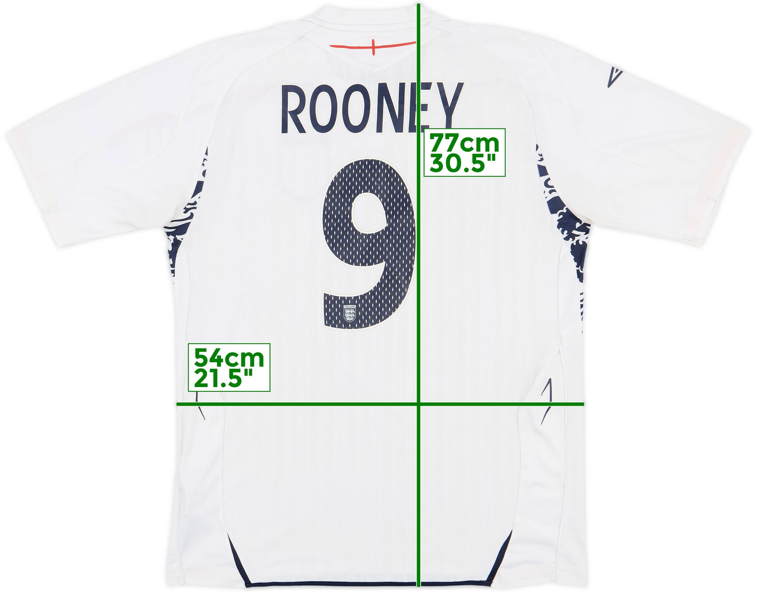Umbro England Rooney 9 シャツ England National Football Team Wayne Rooney #9 Soccer Jersey