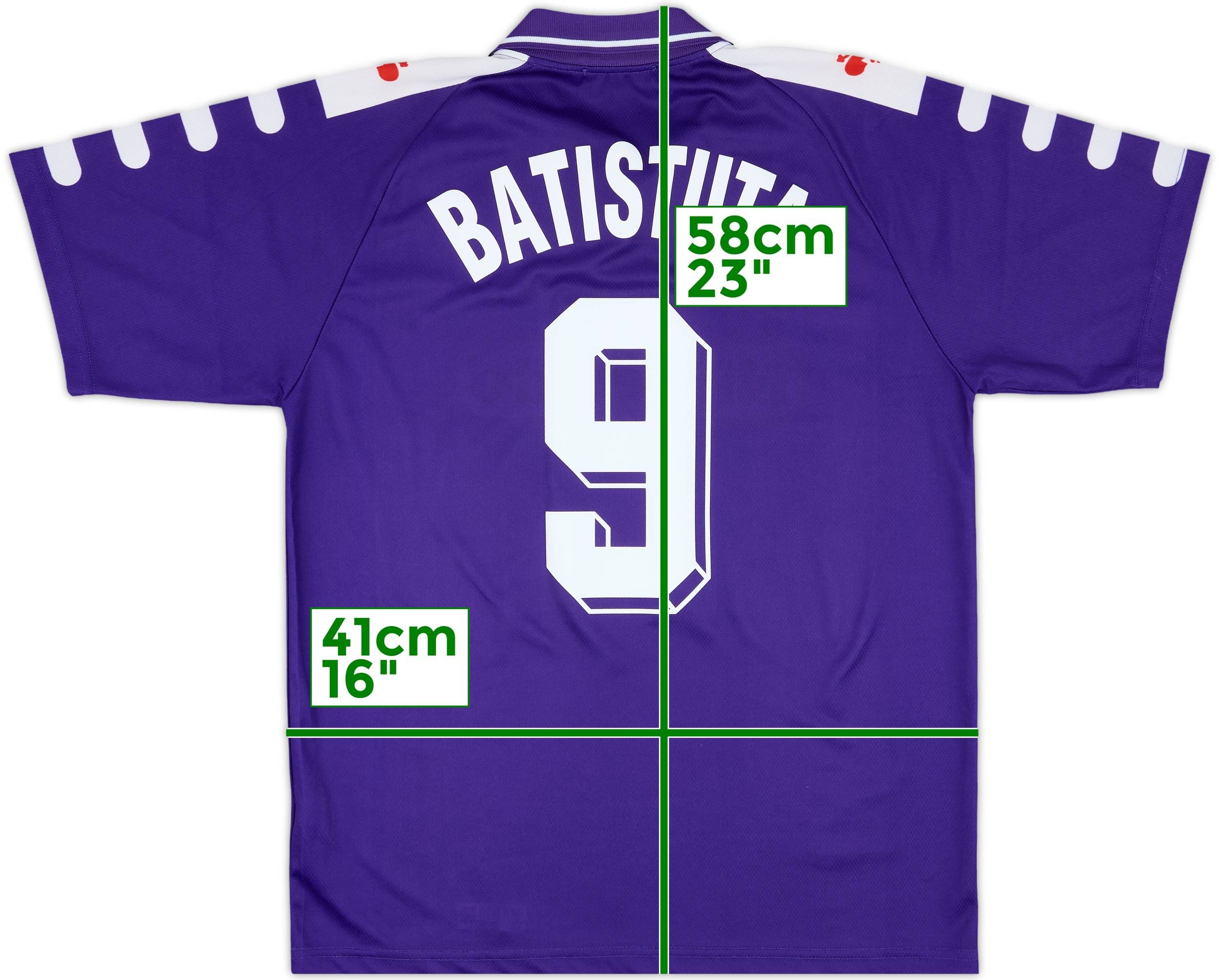 1998-99 Fiorentina Home Shirt Batistuta #9 - 8/10 - (M)