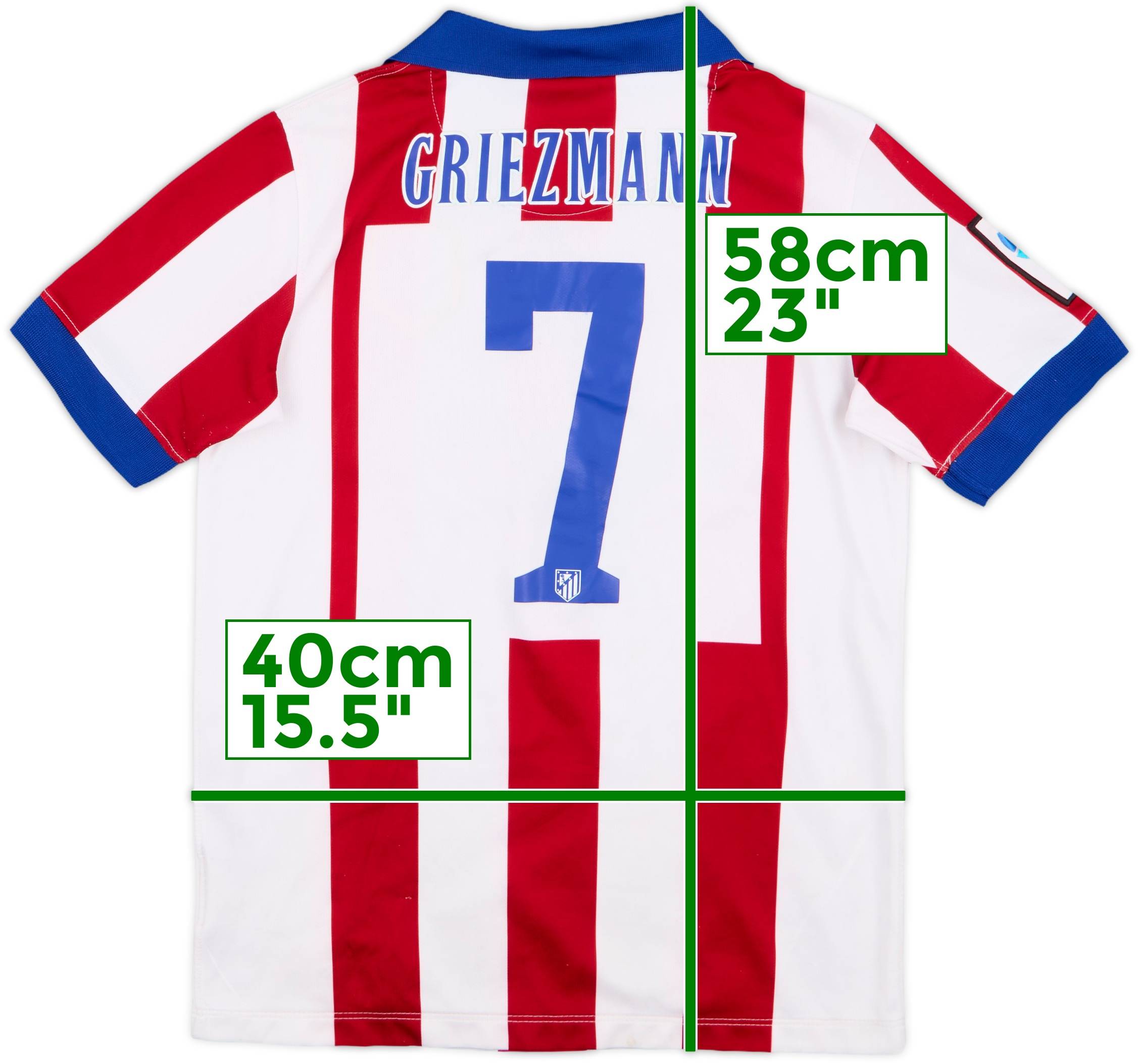 2014-15 Atletico Madrid Home Shirt Griezmann #7 - 7/10 - (L