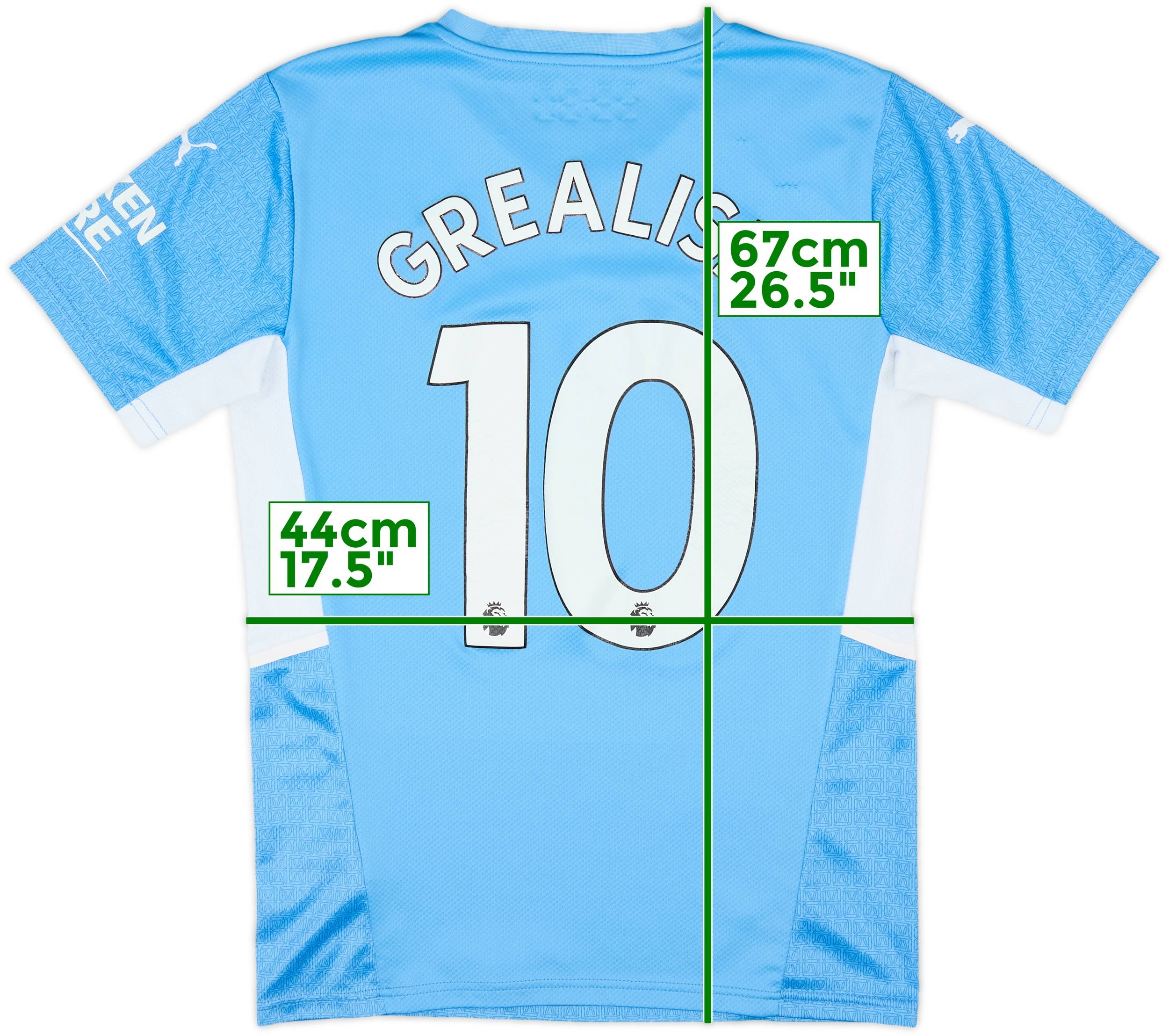 2021-22 Manchester City Home Shirt Grealish #10 - 6/10 - (S)