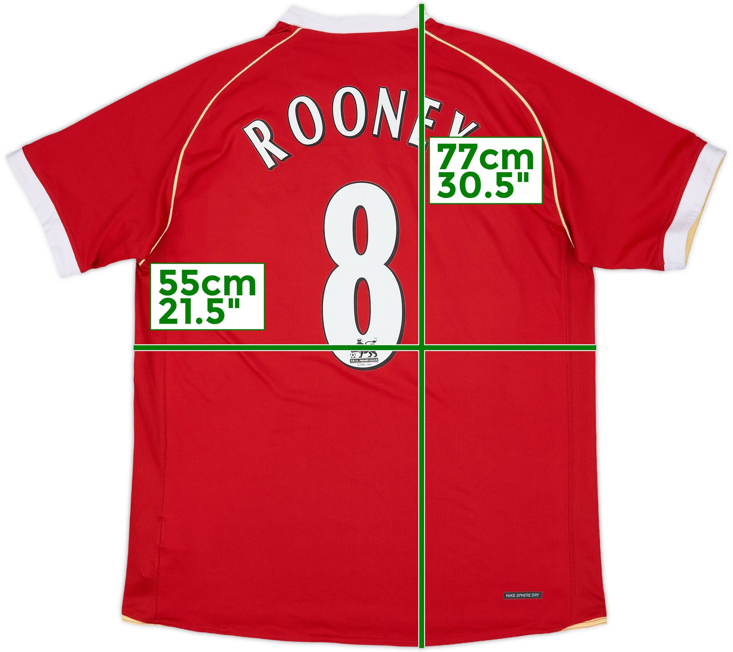 2006-07 Manchester United Home Shirt Rooney #8 - 7/10 - (L)