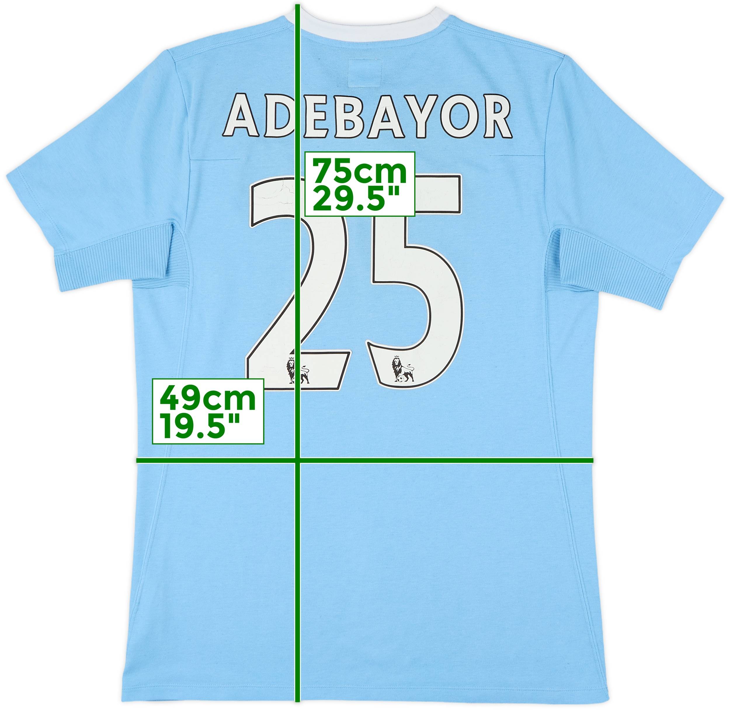 2009-10 Manchester City Home Shirt Adebayor #25 - 6/10 - (M)