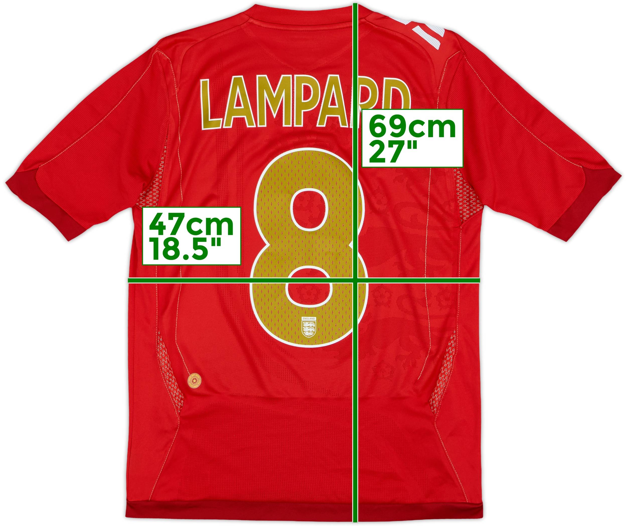 2006-08 England Away Shirt Lampard #8 - 8/10 - (XL.Boys)