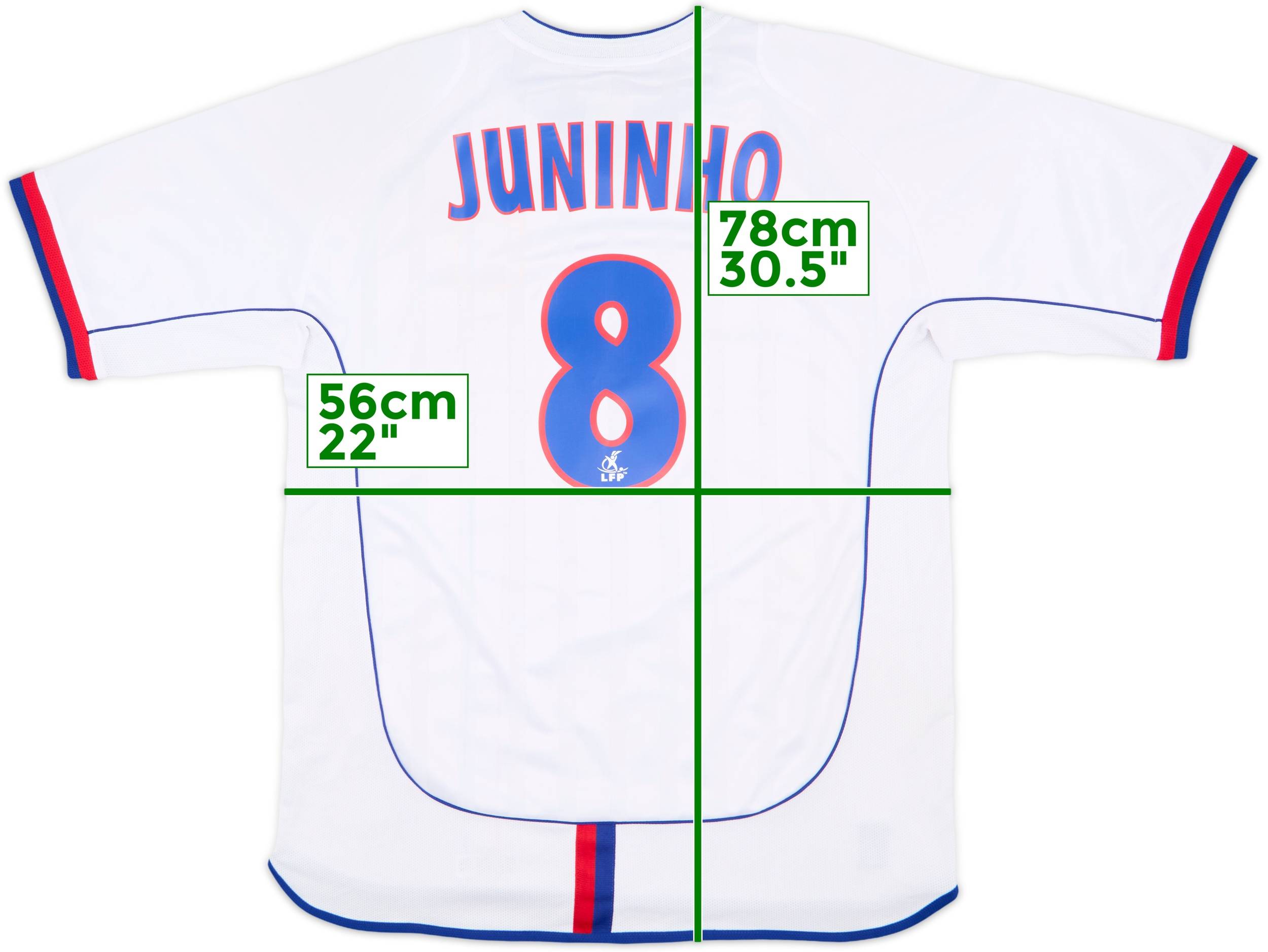 2002-04 Lyon Home Shirt Juninho #8 - 8/10 - (L)