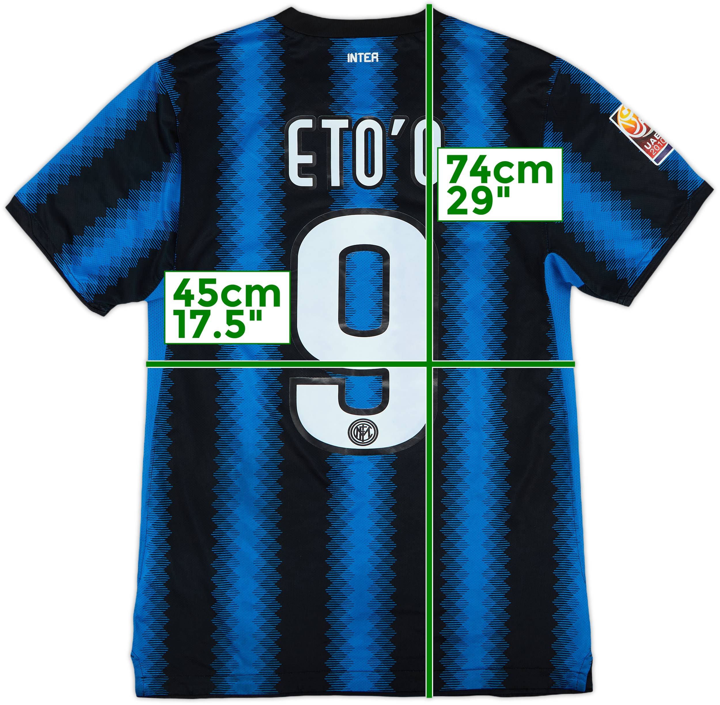 2010-11 Inter Milan Home Shirt Eto'o #9 - 7/10 - (S)