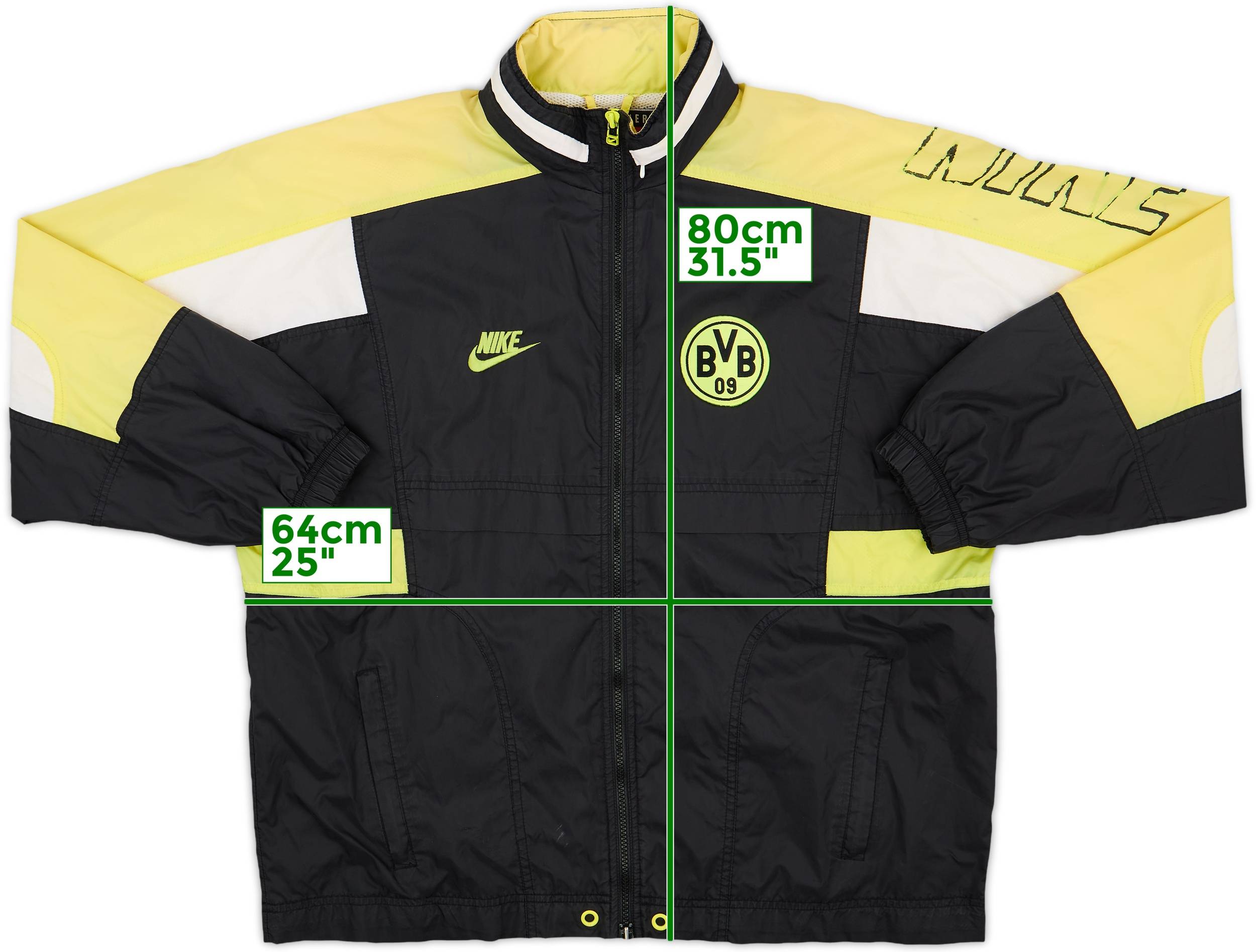 激レア！　Nike Borussia Dortmund  95 #4 1995-96 Borussia Dortmund Nike Hooded Rain Jacket - 5/10 - (M)