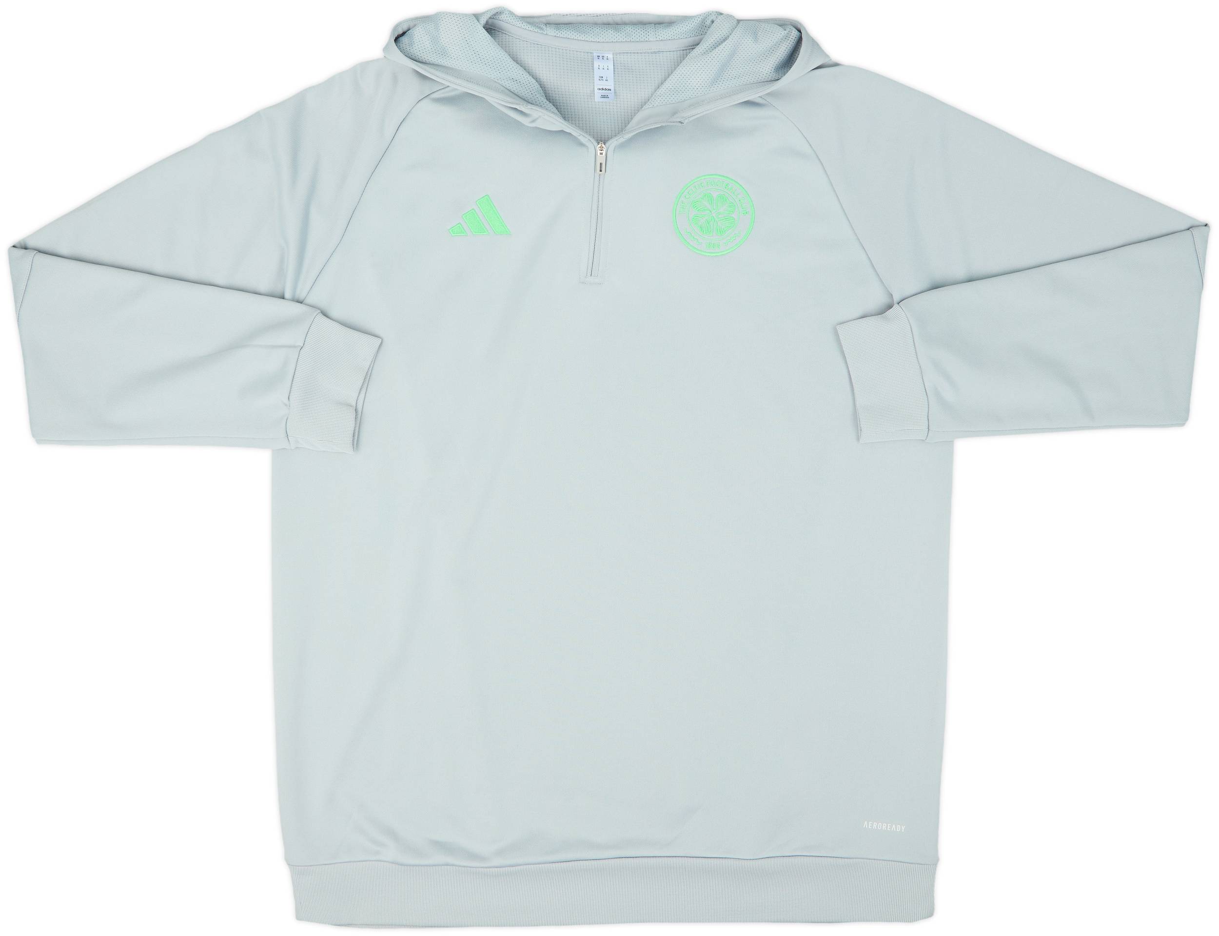 2023-24 Celtic adidas 1/4 Zip Hooded Sweat Top - 9/10 - (XL)