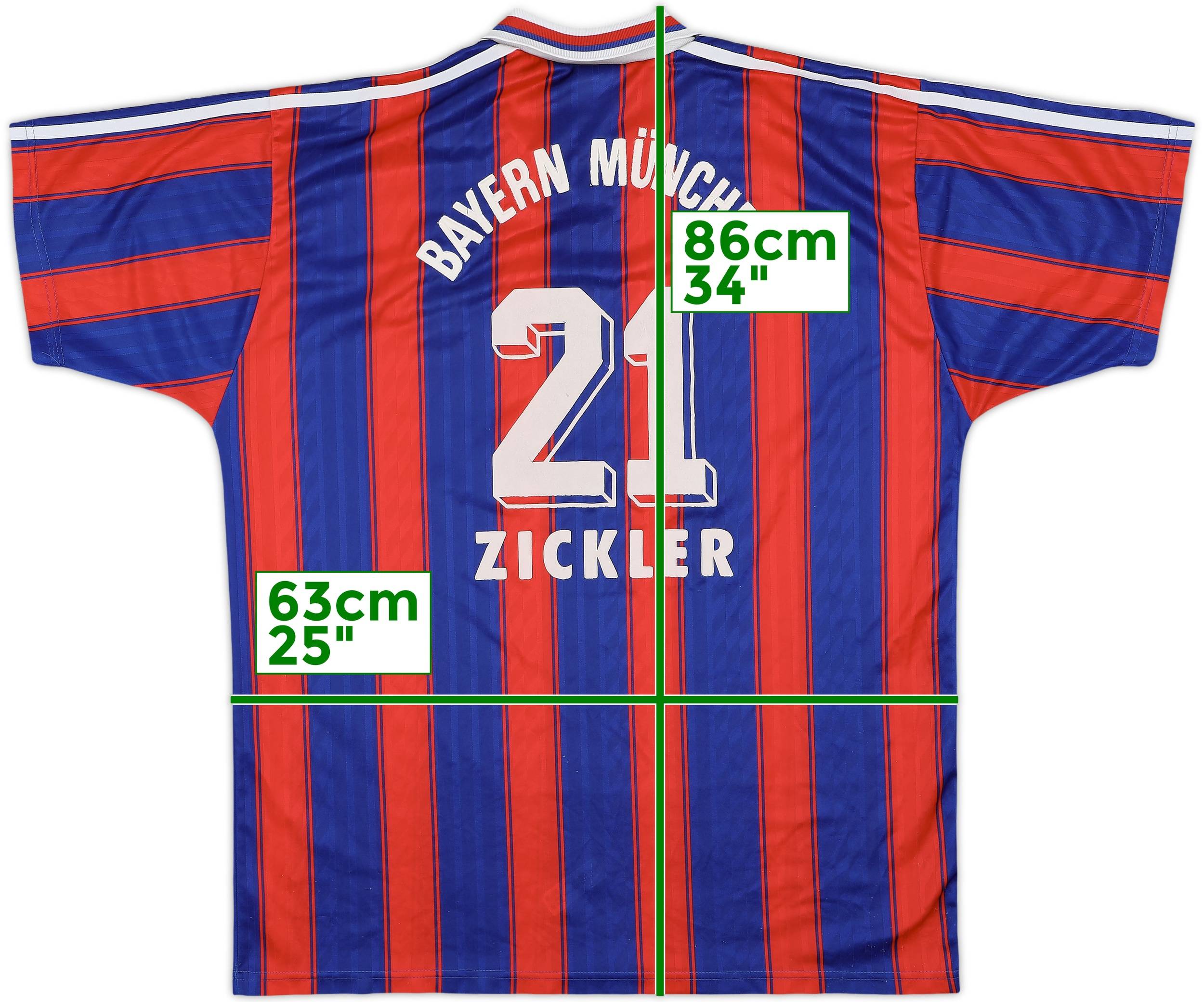 1995-97 Bayern Munich Home Shirt Zickler #21 - 5/10 - (XL)
