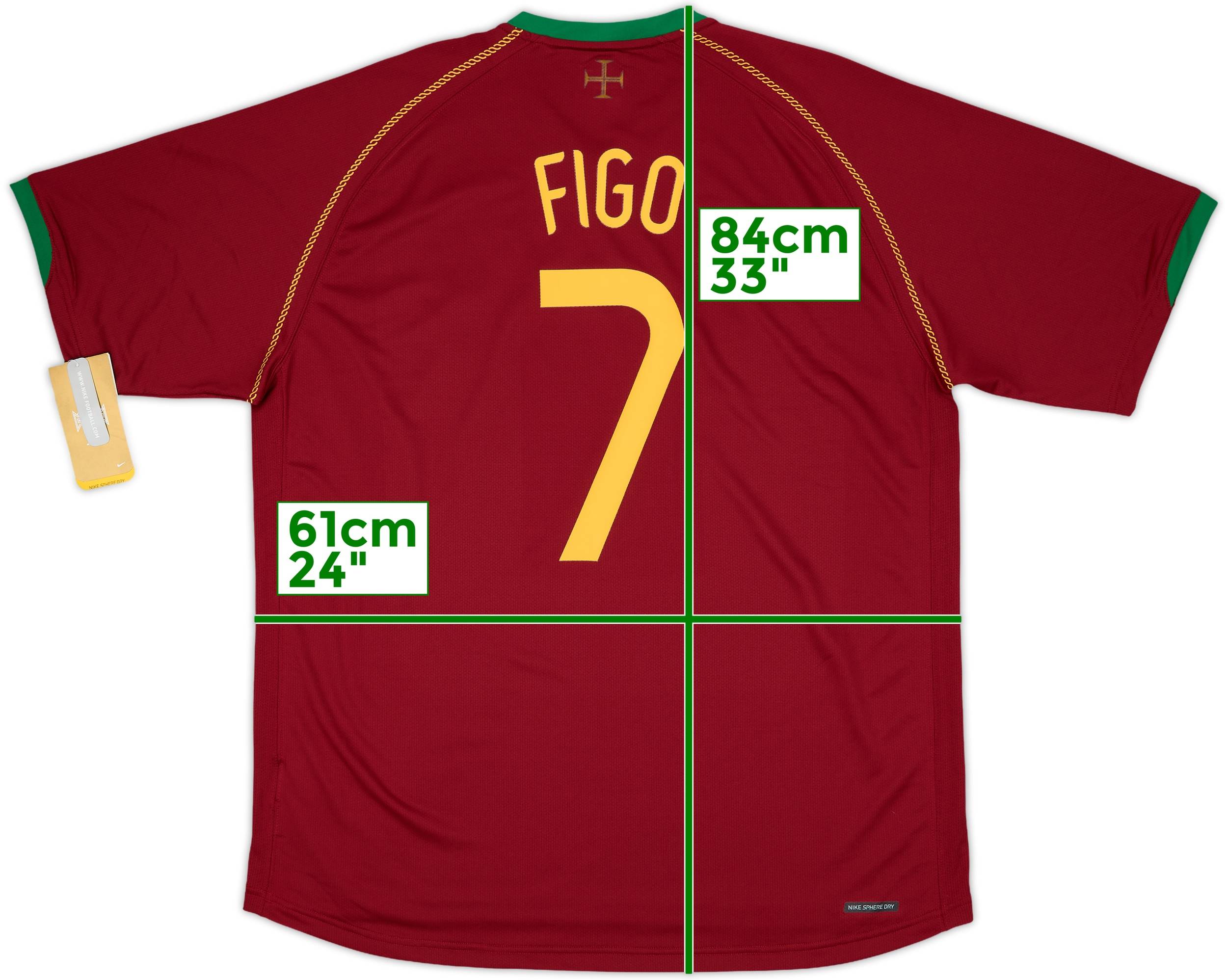 2006-08 Portugal Home Shirt Figo #7 (XL)