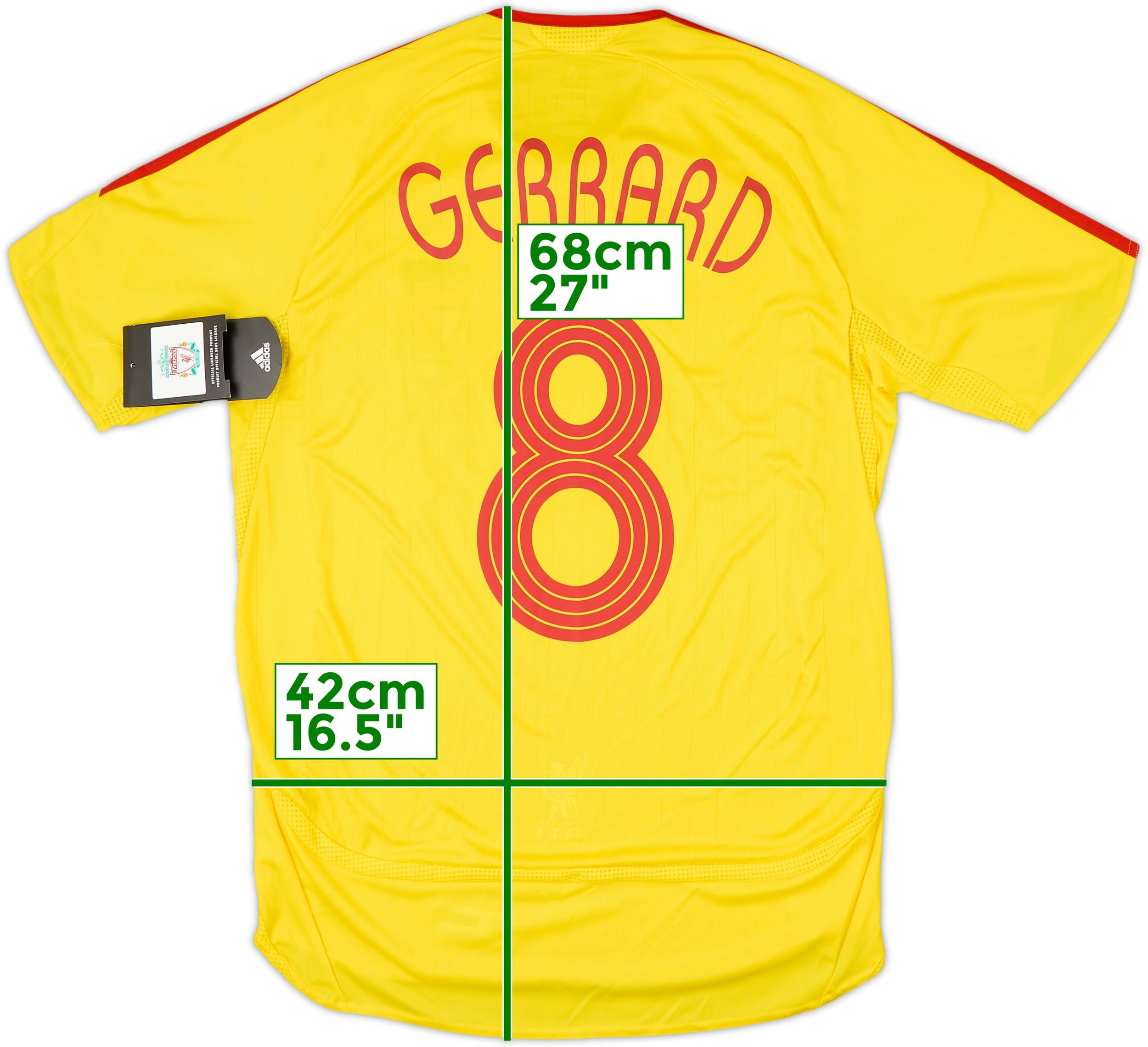 2006-2007 リバプール ジェラード 8番 GERRARD Liverpool FC 2006 2007 Home Jersey #8 Gerrard Adidas Red