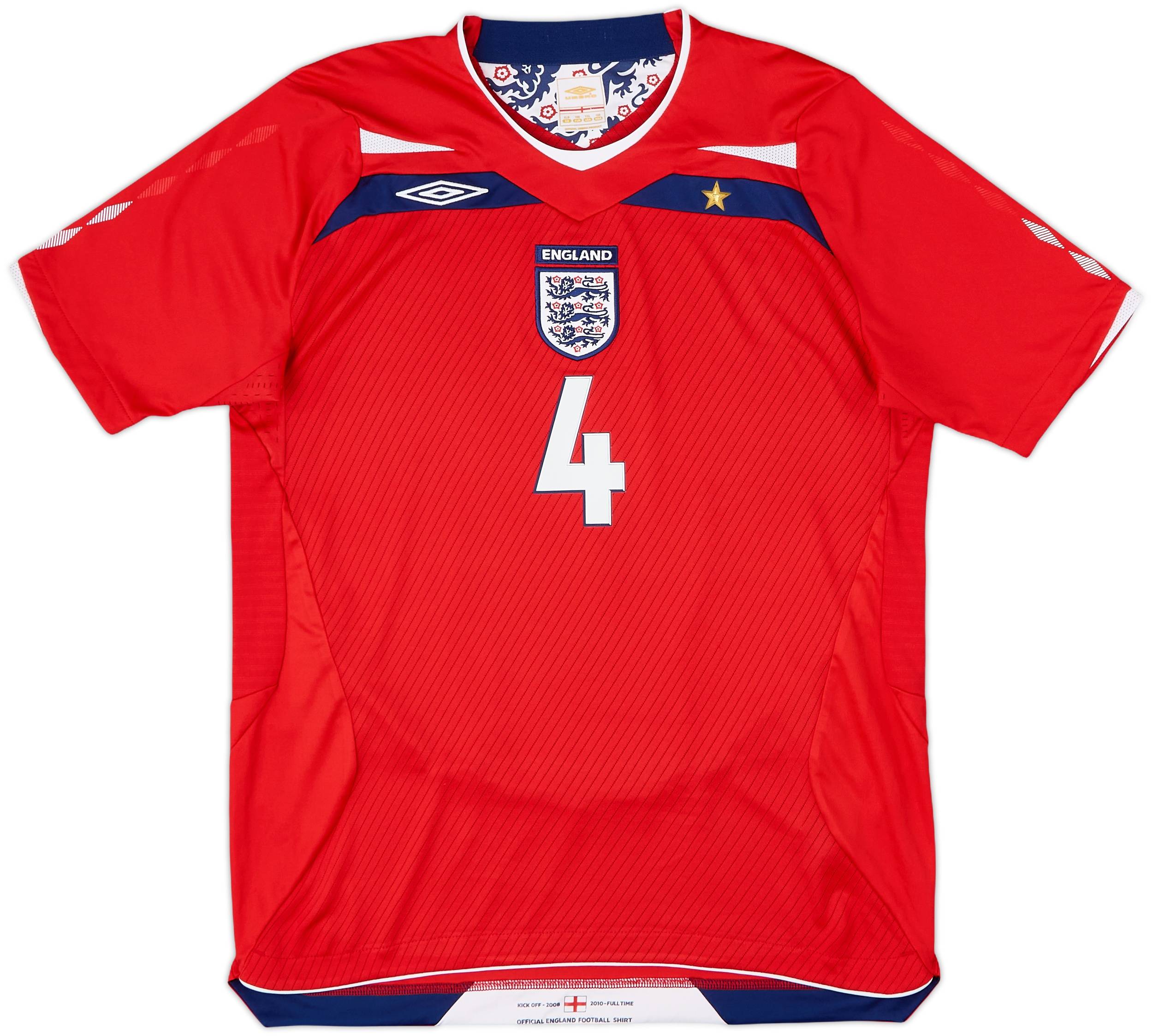 2008-10 England Away Shirt Gerrard #4 - 8/10 - (XL.Boys)