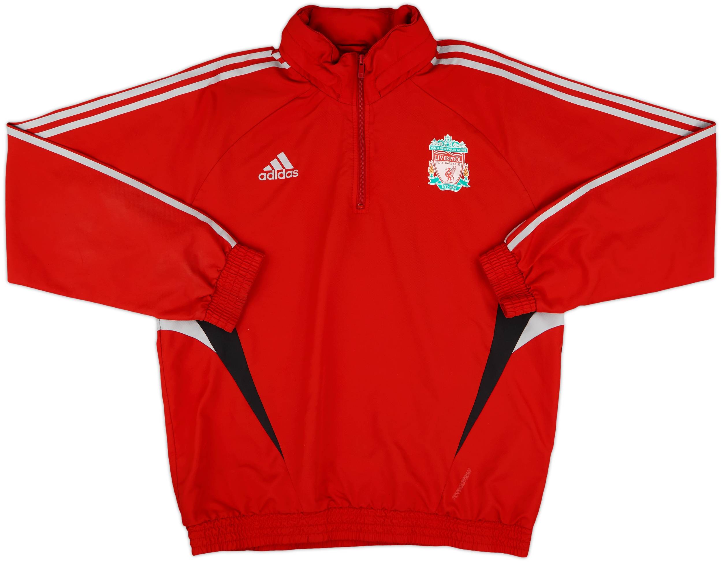 2008-09 Liverpool adidas 1/4 Zip Hooded Drill Top - 8/10 - (XL)