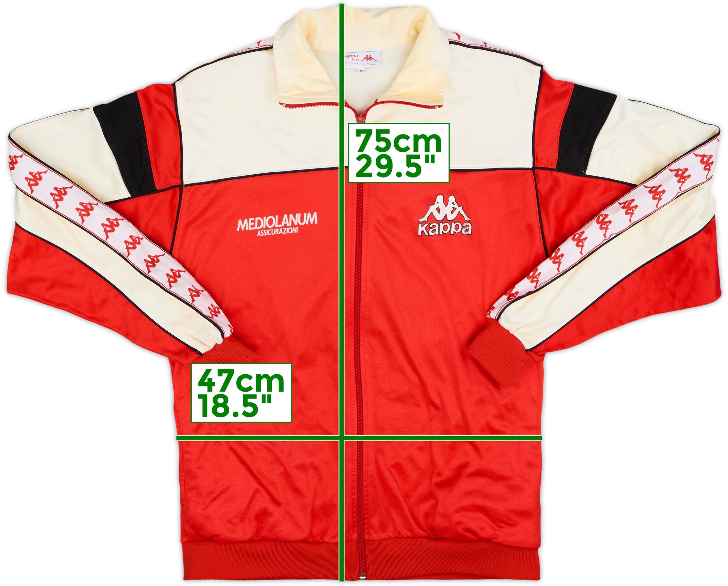 88”AC.MILAN イタリア製Kappa 社 ジャージMediolanum 1988-90 AC Milan Kappa Track Jacket - 7/10 - (M)