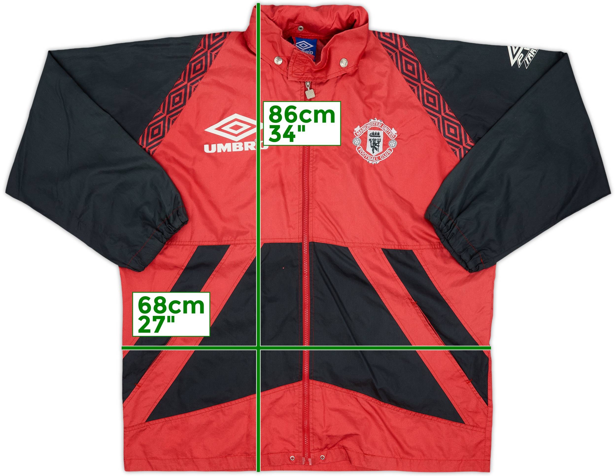 1996-97 Manchester United Umbro Hooded Track Jacket - 8/10 - (L)