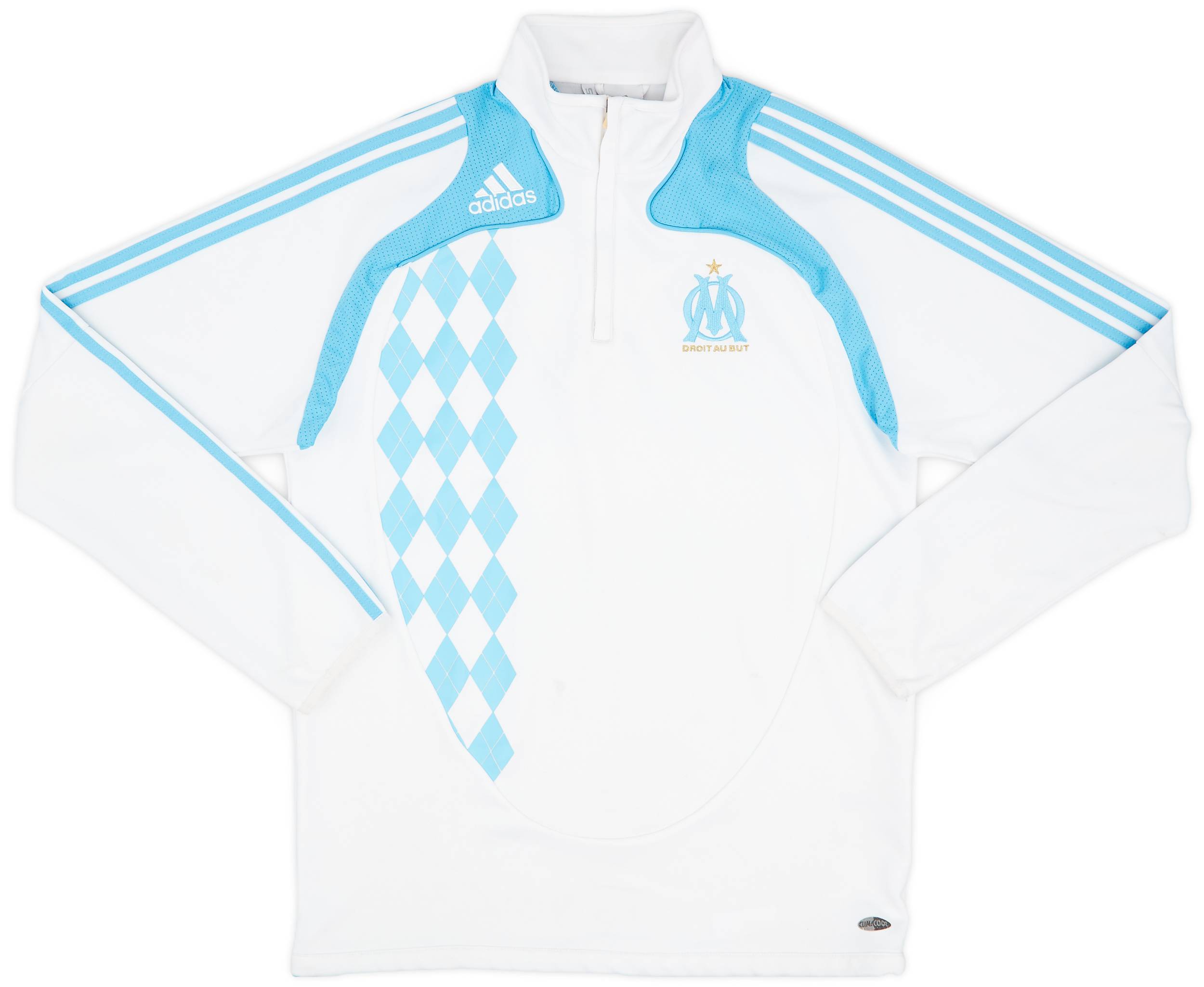 2008 09 Olympique Marseille adidas 1 4 Zip Drill Top 7 10 L