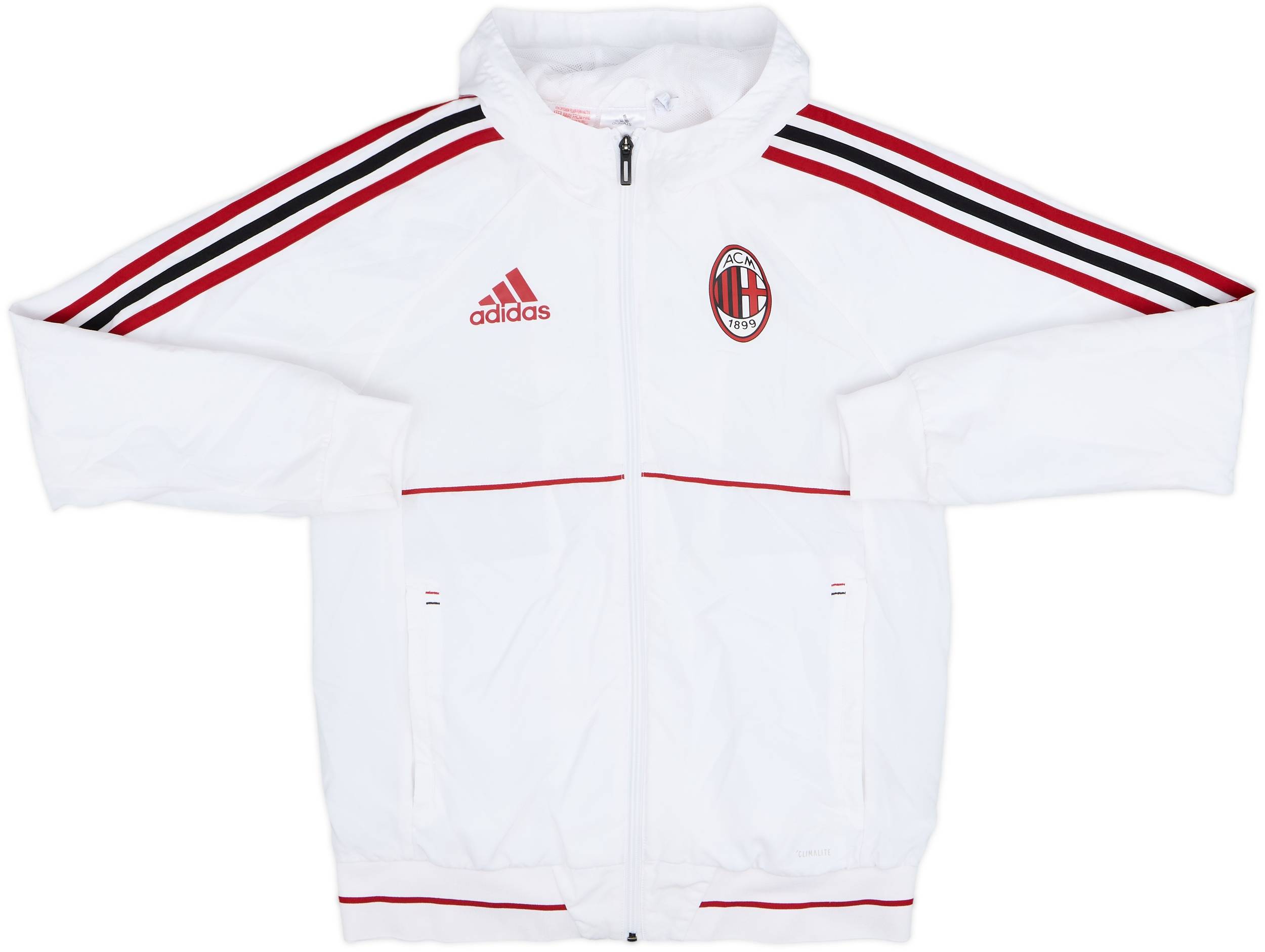 2017-18 AC Milan adidas Hooded Track Jacket - 8/10 - (L.Boys)