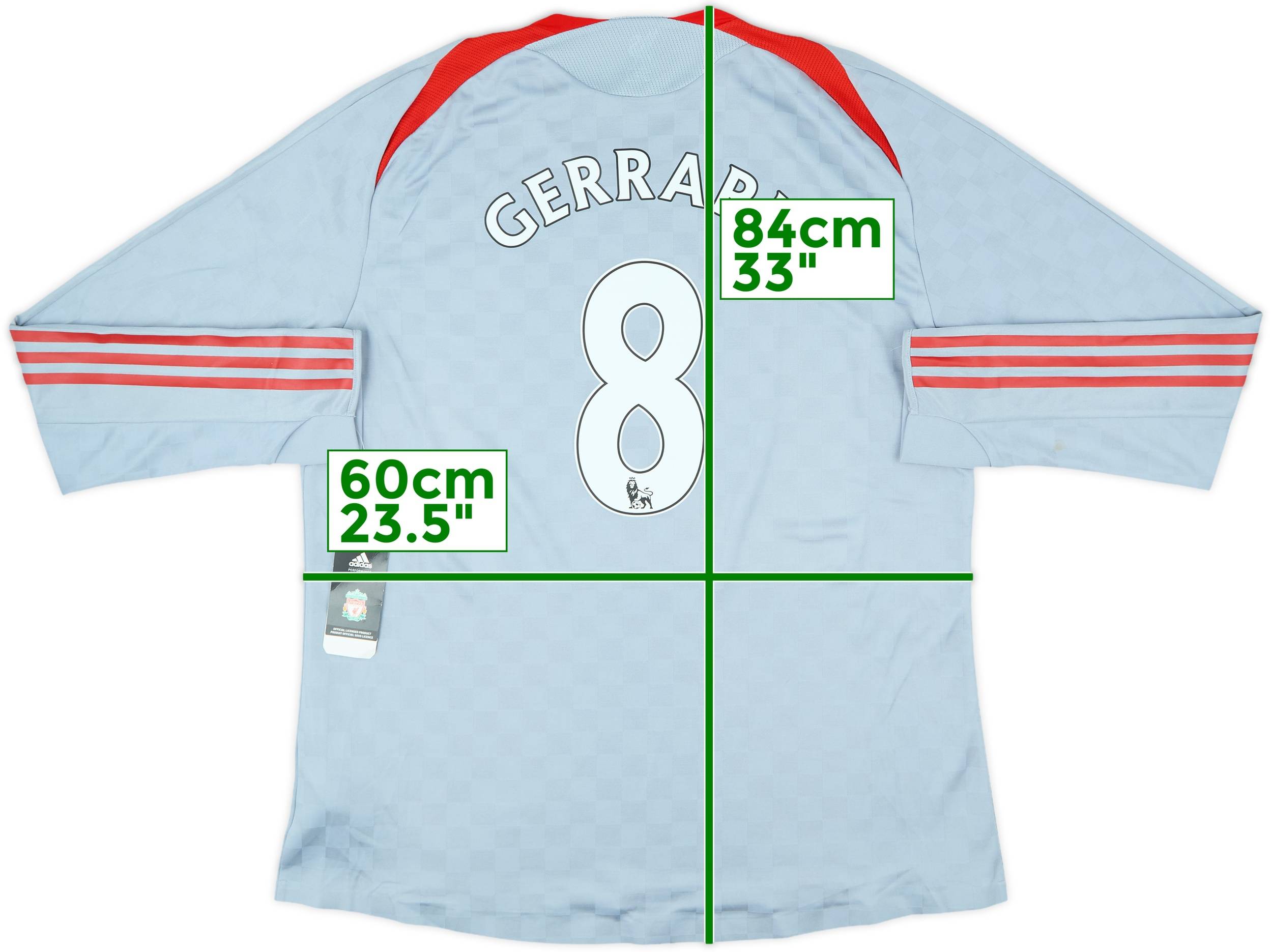 2008-09 Liverpool Player Issue Away L/S Shirt Gerrard #8 (XXL)