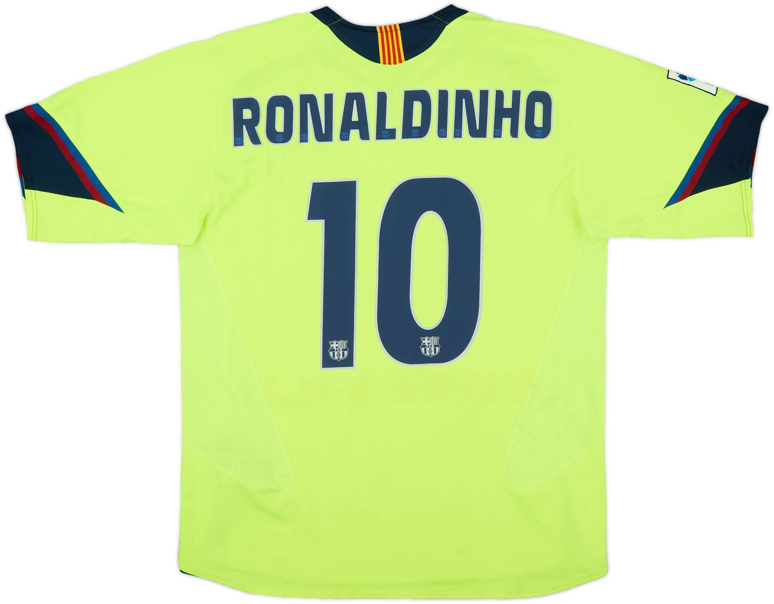 2005-06 Barcelona Away Shirt Ronaldinho #10 - 8/10 - (L)