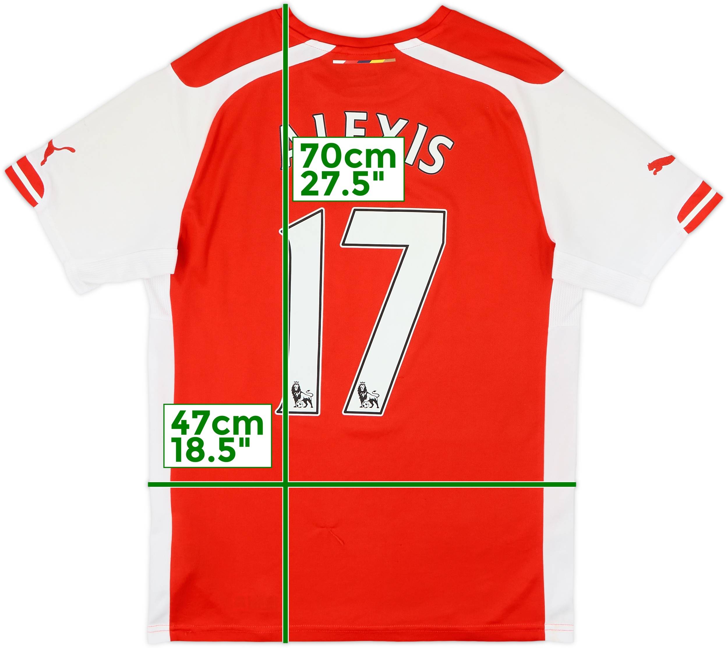 2014-15 Arsenal Home Shirt Alexis #17 - 5/10 - (S)