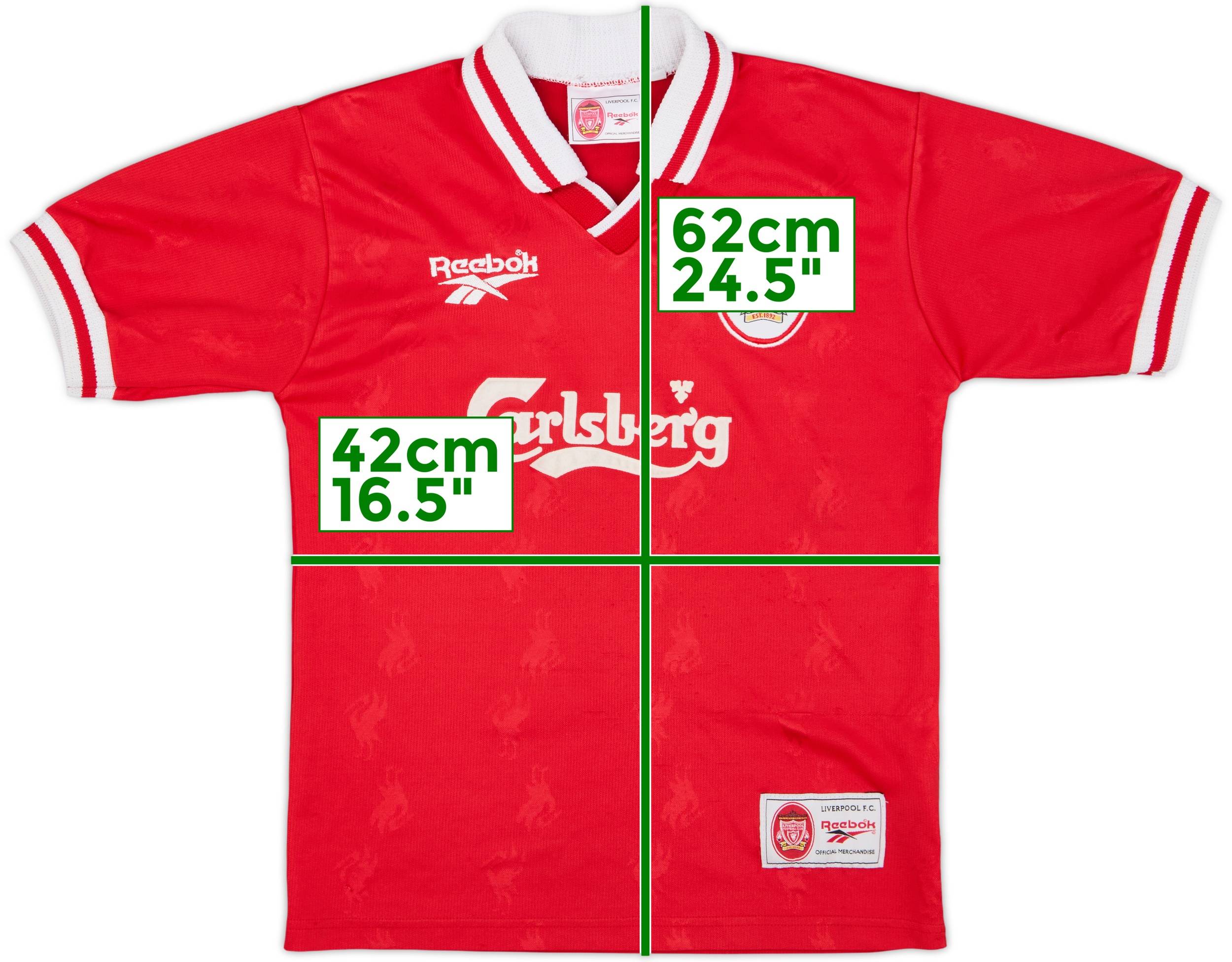1996-98 Liverpool Home Shirt - 8/10 - (L.Boys)