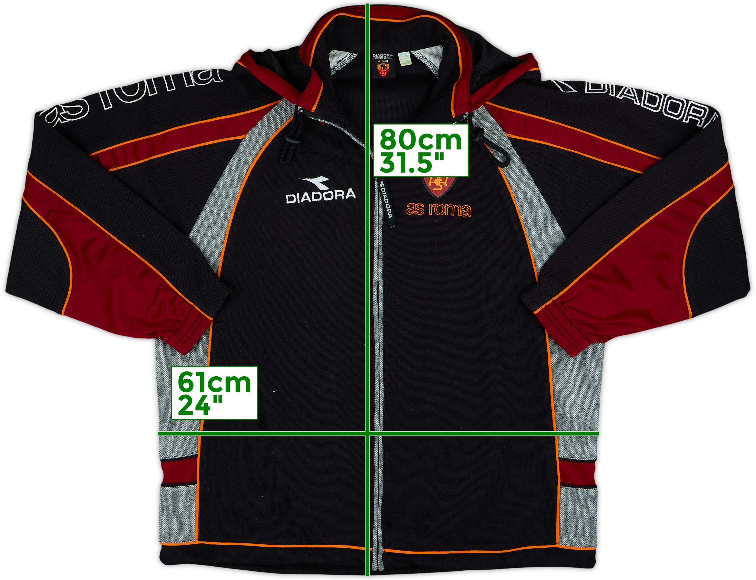 1998-99 Roma Diadora Hooded Track Jacket - 9/10 - (XL)