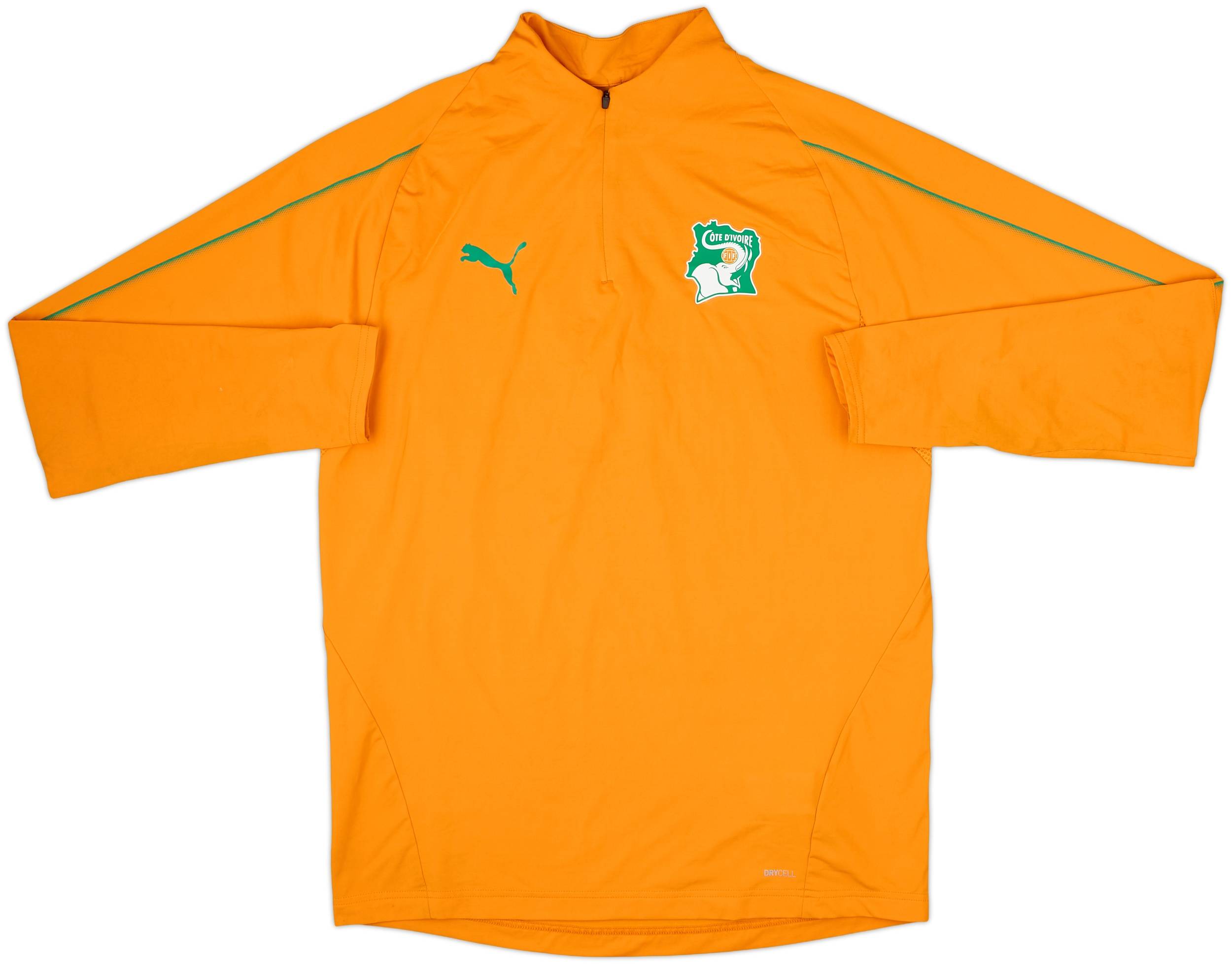 2019-20 Ivory Coast Puma 1/4 Zip Training Top - 8/10 - (XL/XXL)