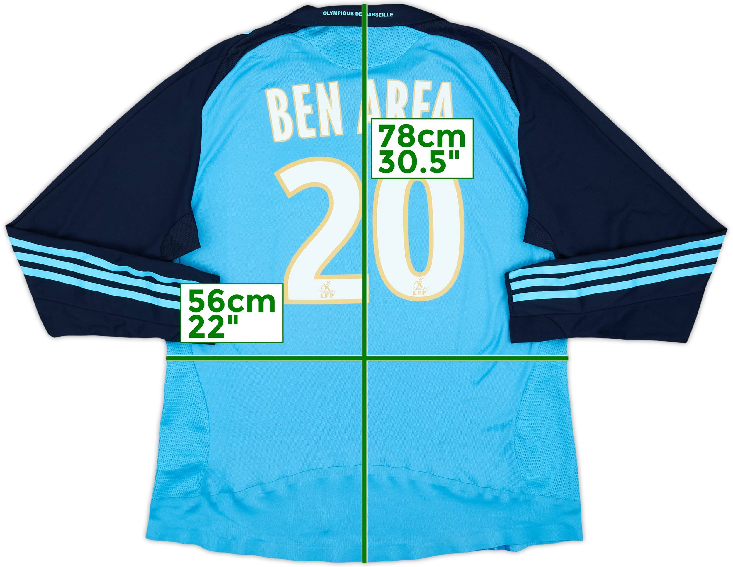 2008-09 Olympique Marseille Authentic Away L/S Shirt Ben Arfa #20