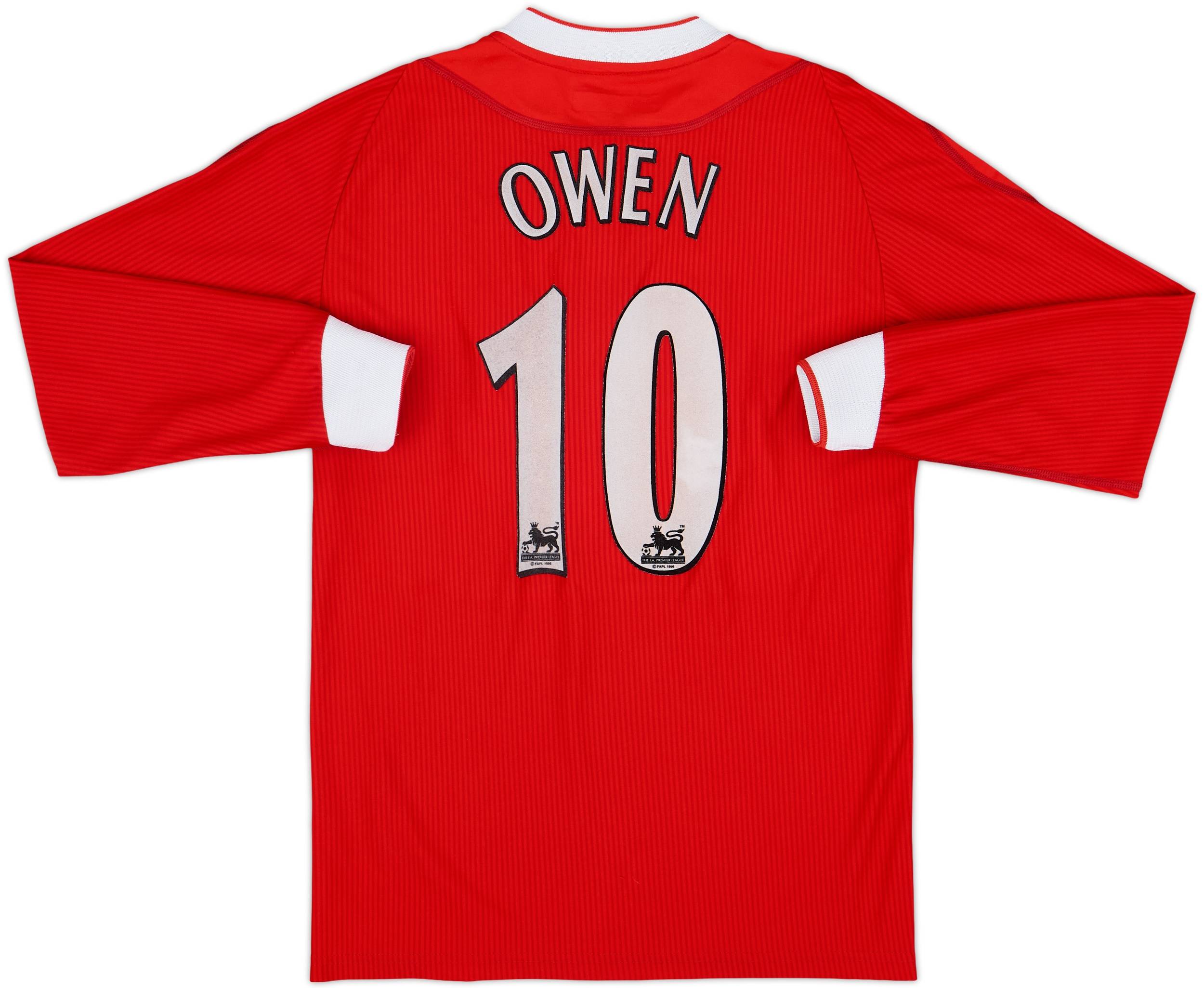 2002-04 Liverpool Home L/S Shirt Owen #10 - 6/10 - (S)