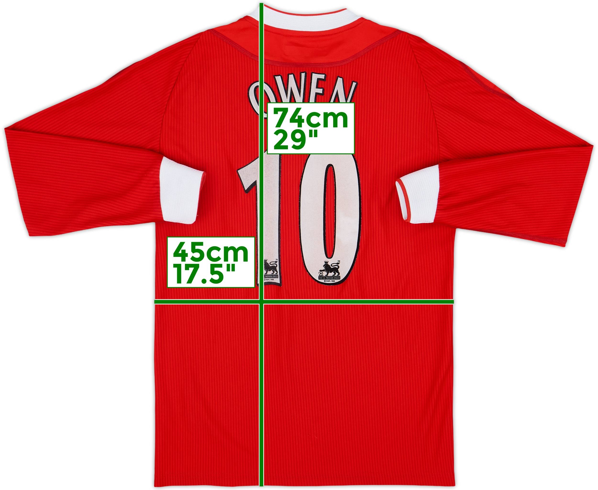 2002-04 Liverpool Home L/S Shirt Owen #10 - 6/10 - (S)