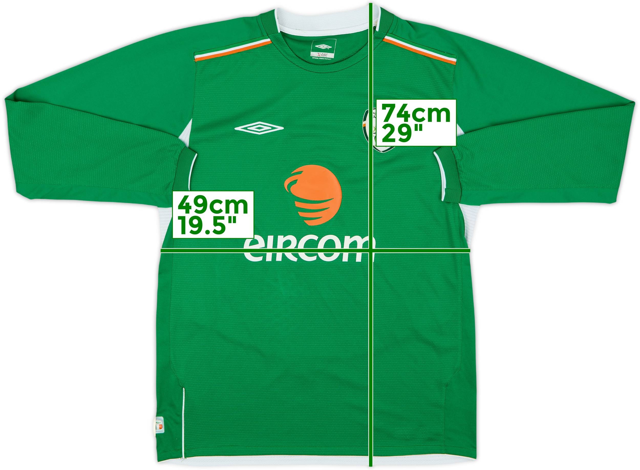 2004-06 Ireland Home L/S Shirt - 8/10 - (M)
