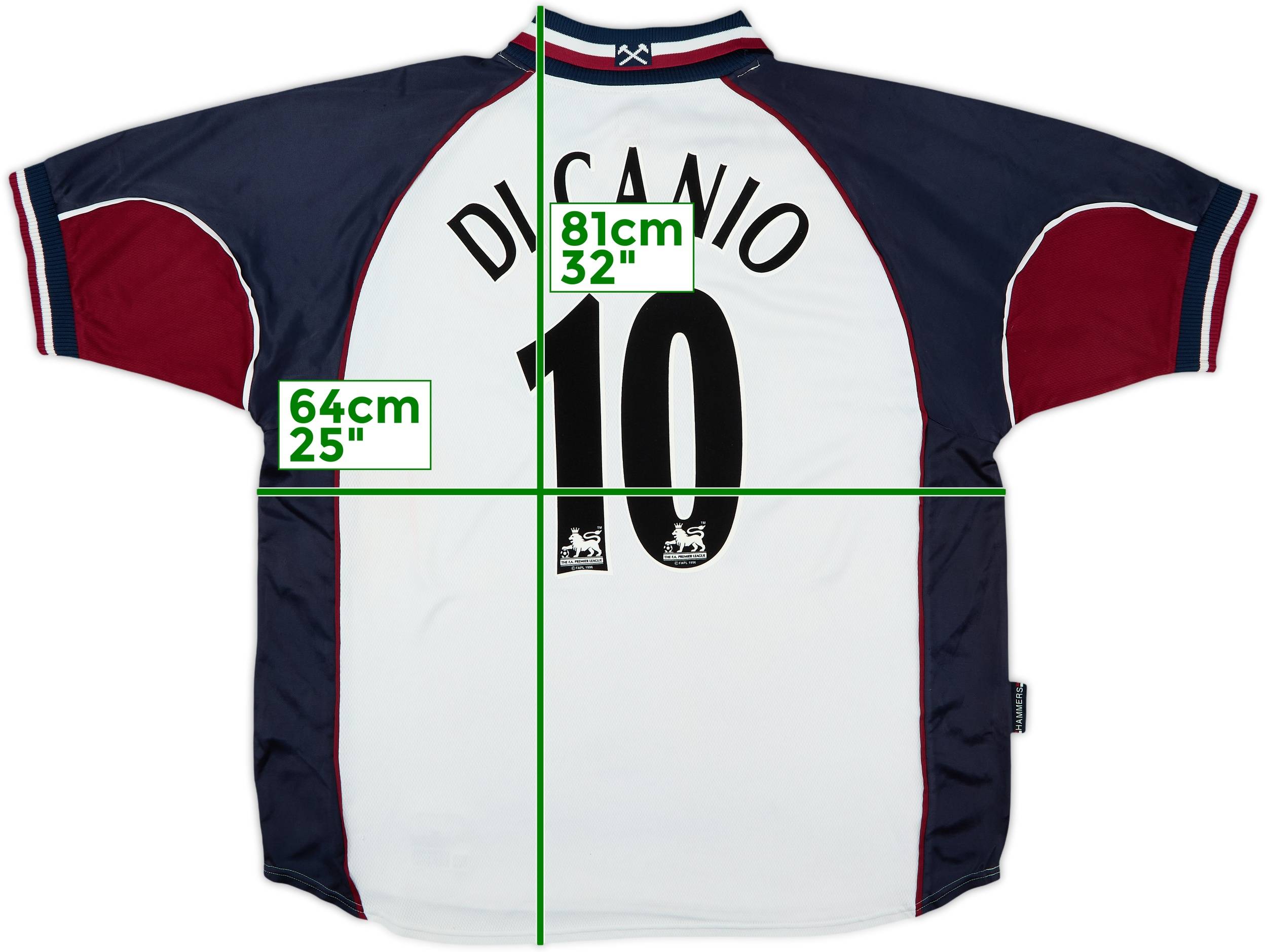 1999-01 West Ham Away Shirt Di Canio #10 - 6/10 - (XXL)