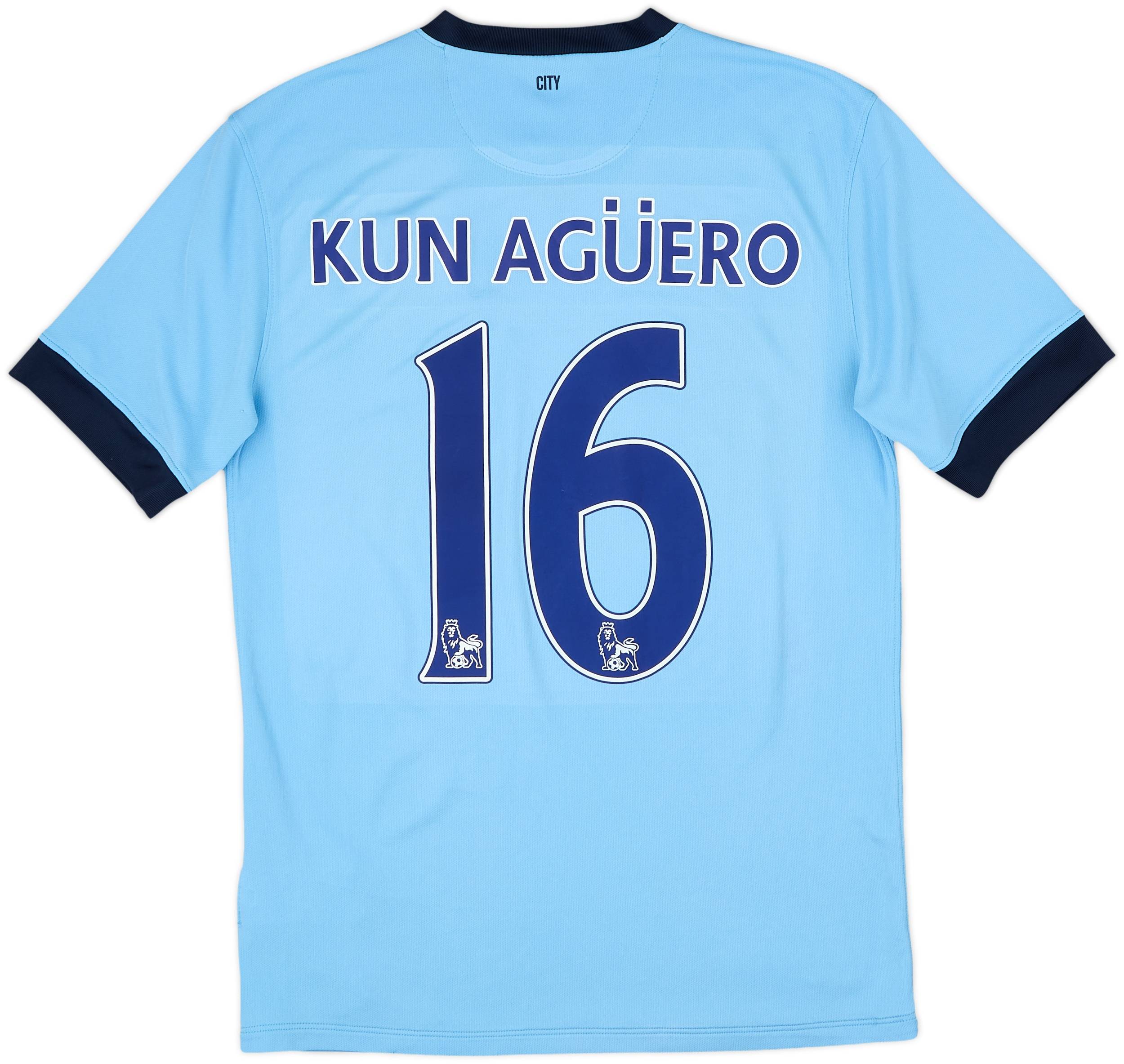 2014-15 Manchester City Home Shirt Kun Aguero #16 - 7/10 - (M)
